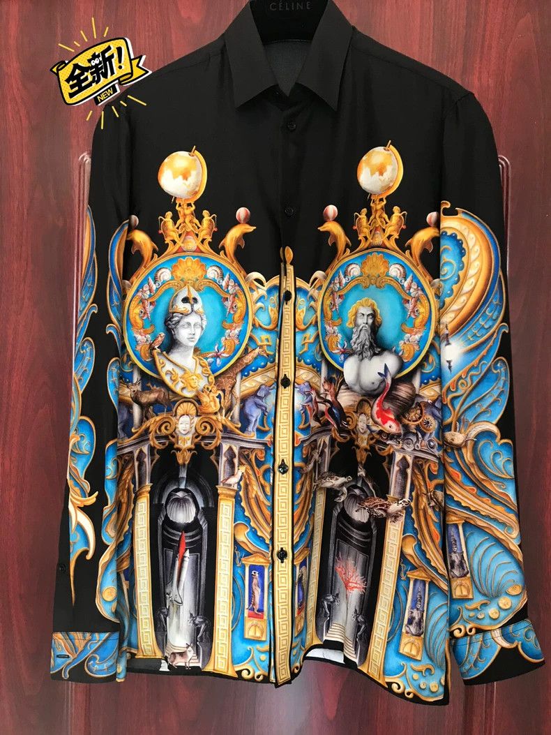 Versace Versace Baroque mulberry silk shirt coat Size US S / EU 44-46 / 1 - 1 Thumbnail