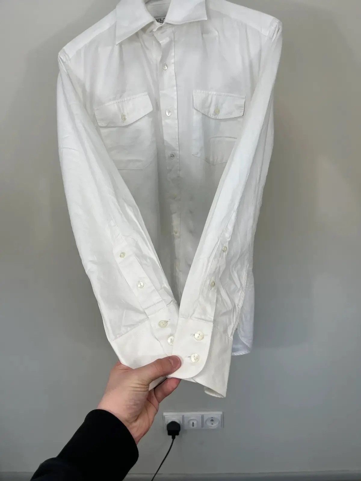 Dolce & Gabbana × Vintage Vintage Dolce & Gabbana Rare White Luxury Button Up Shirt Size US M / EU 48-50 / 2 - 7 Thumbnail