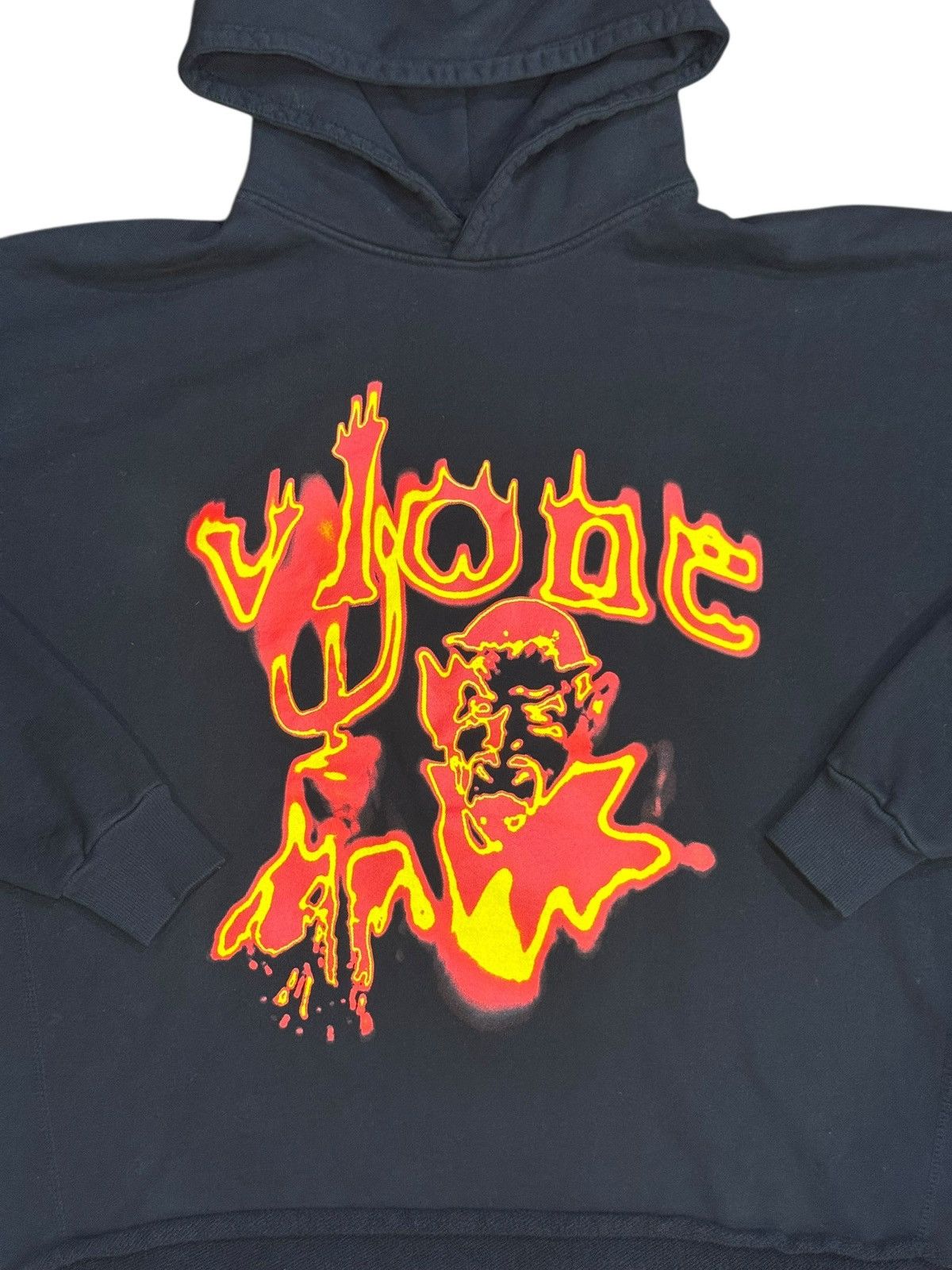 Vlone VLone Devil Spit Hoodie Oversized Crop Black M Size US M / EU 48-50 / 2 - 2 Thumbnail