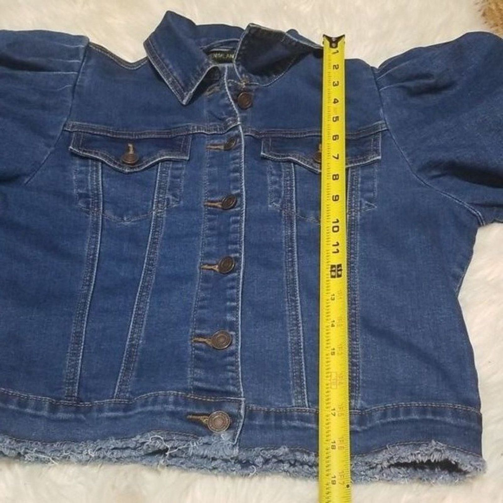 Other Denimland Tiger Rose Puff Shoulder Denim Jacket Size M / US 6-8 / IT 42-44 - 4 Thumbnail