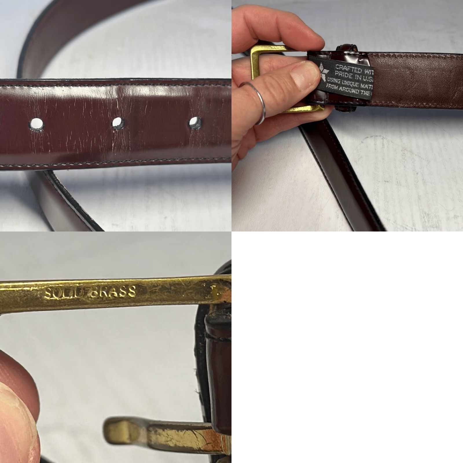 Brighton Brighton Belt Mens 40 Brown Solid Brass Buckle Leather English Calf Size 40 - 8 Thumbnail