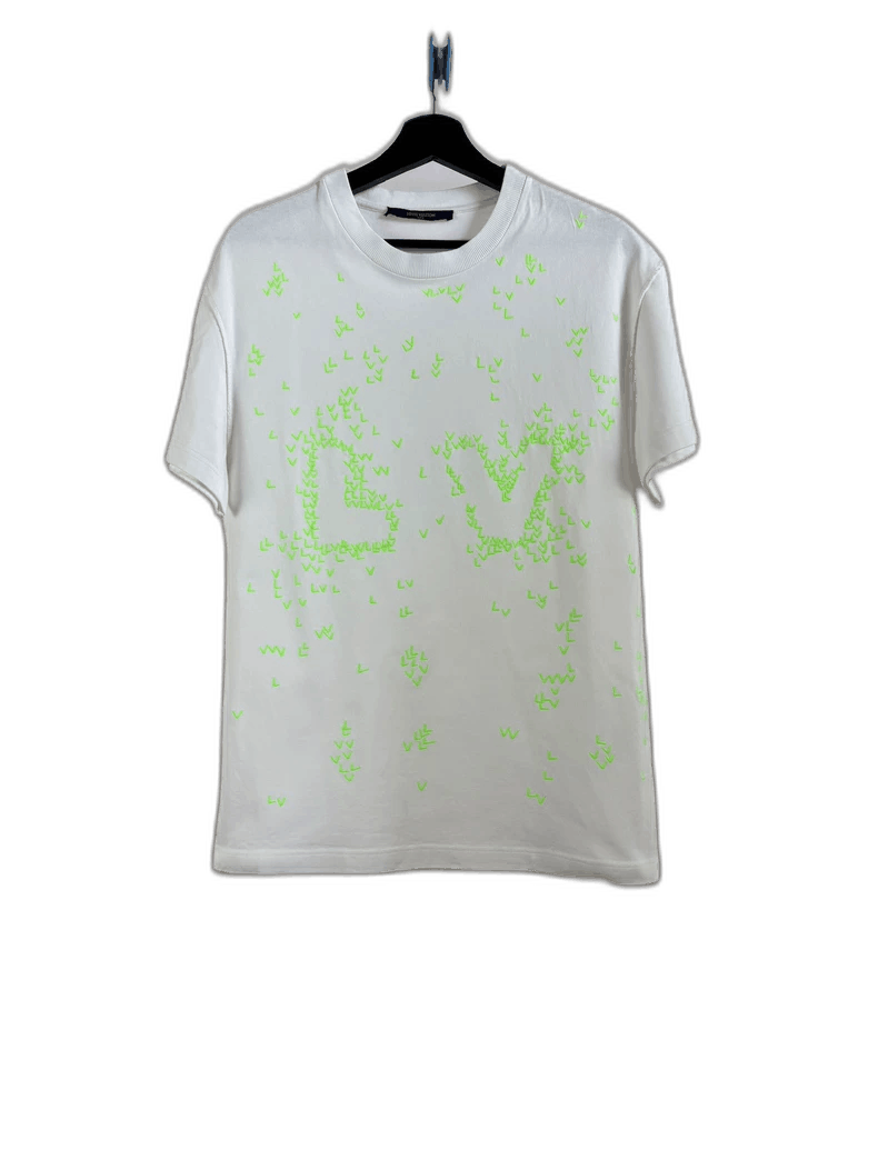 Louis Vuitton Louis Vuitton White Green Embroidered Short Sleeve Shirt Size US S / EU 44-46 / 1 - 1 Thumbnail