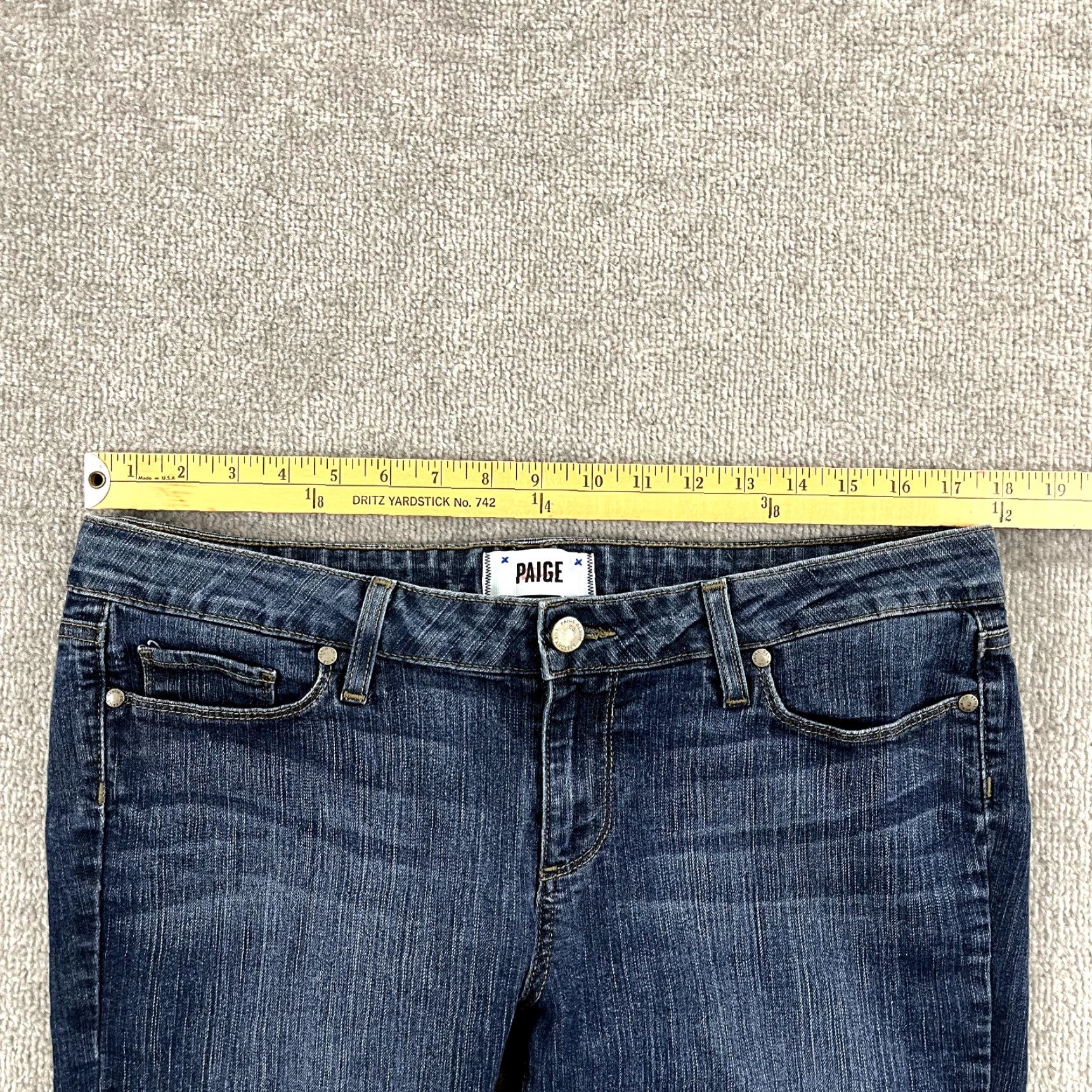 Paige PAIGE Jeans Women Size 32 Noah Flared Blue Denim Stretch Mid Rise 5-Pocket Jeans Womens Size 24" / US 00 / IT 34 - 4 Thumbnail