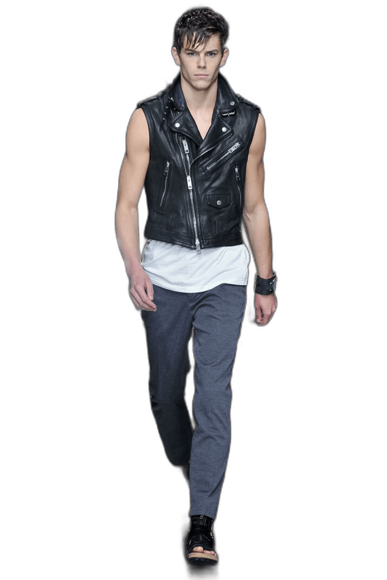 Saint Laurent Paris Leather Vest Jacket