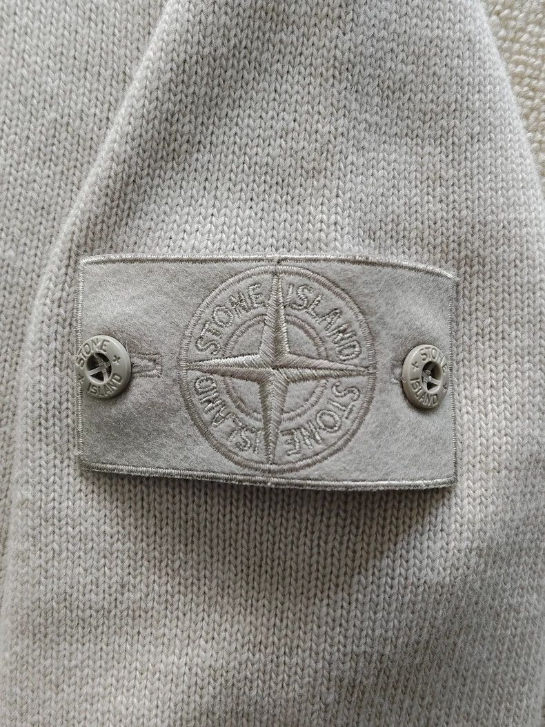 Stone Island STONE ISLAND24FW White Ghost Logo Wool Knit Hooded Zip Jack Size US M / EU 48-50 / 2 - 3 Thumbnail