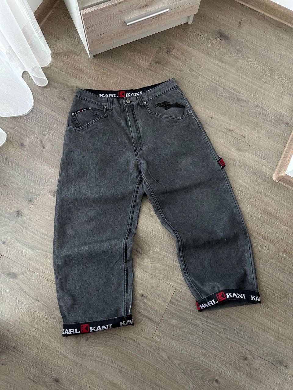 Karl Kani × Vintage Vintage Karl Kani Gray Baggy Distressed Faded Pants Size US 36 / EU 52 - 15 Thumbnail