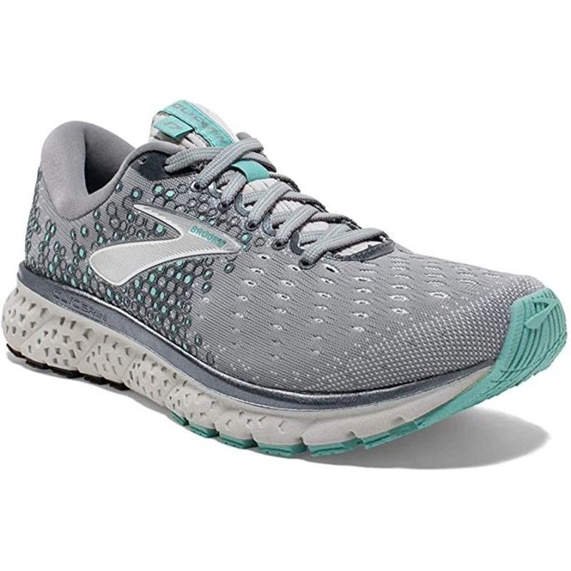 Brooks Glycerin 17 Running Shoes Lace Up Gray Aqua Ebony 8B in Grey, Women's