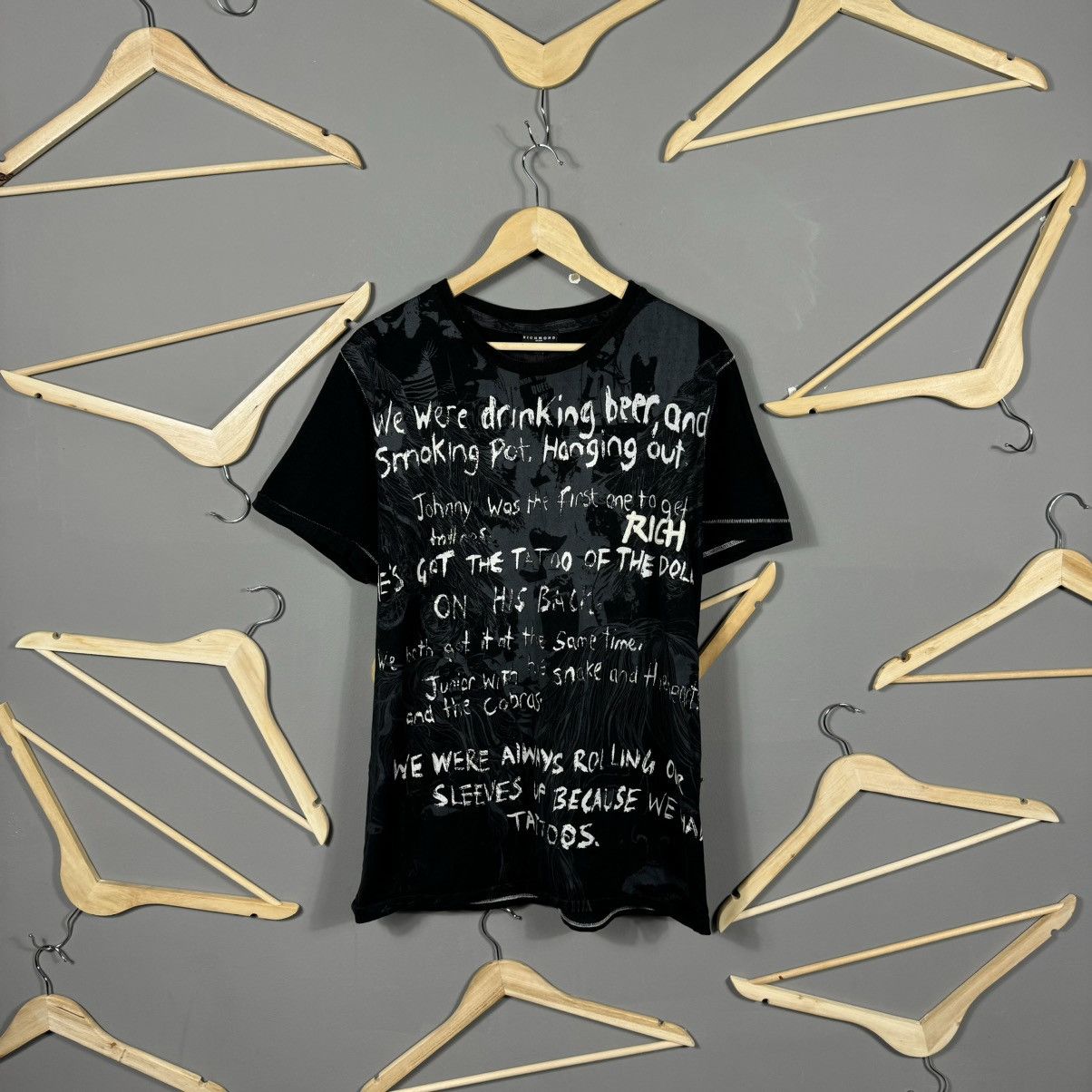 Richmond Denim Richmond Denim Black Graphic T-shirt Size US XL / EU 56 / 4 - 1 Thumbnail
