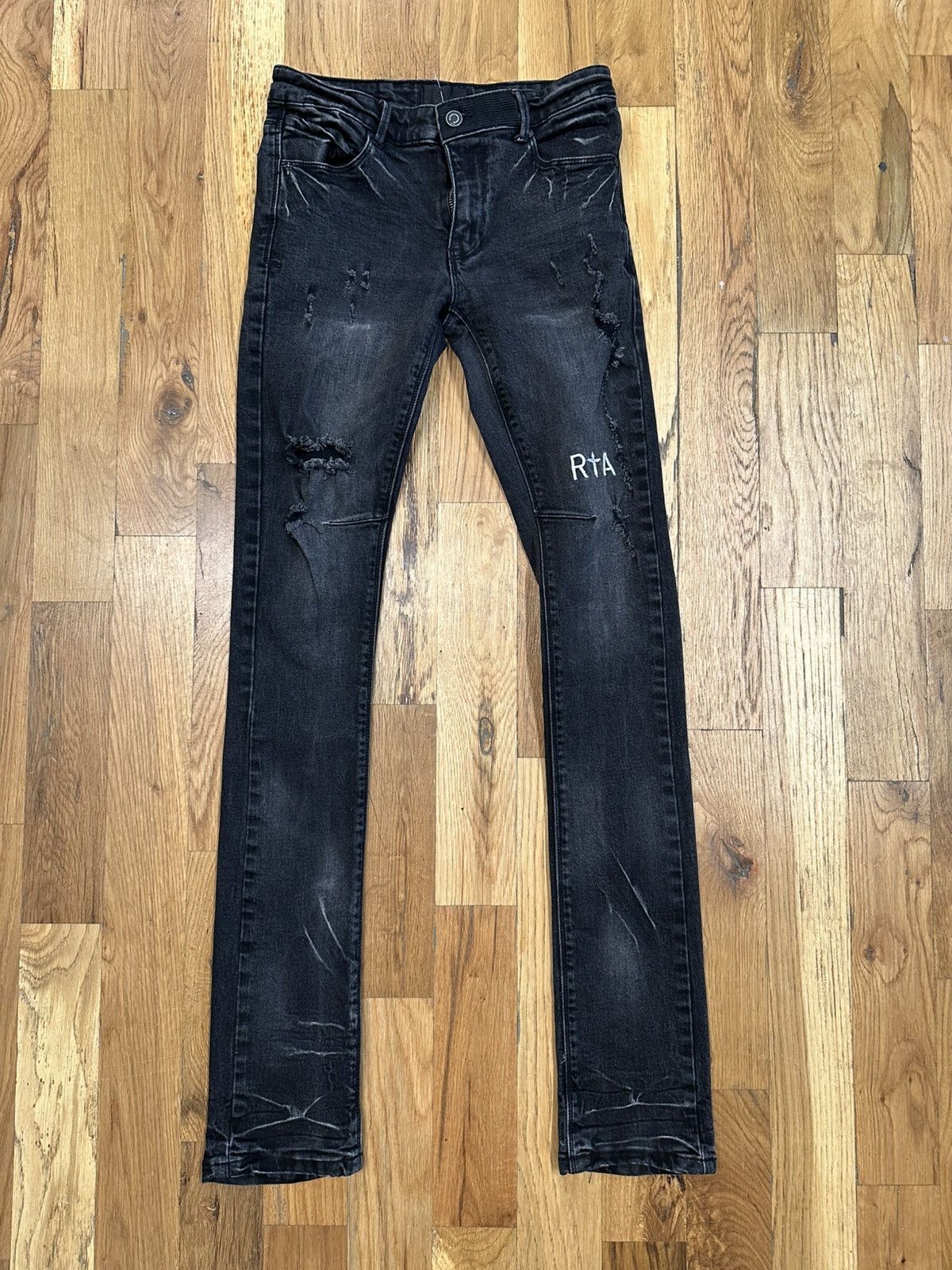 Rta RTA White Spell Distressed Black Denim Jeans Size 28 Size US 28 / EU 44 - 1 Thumbnail