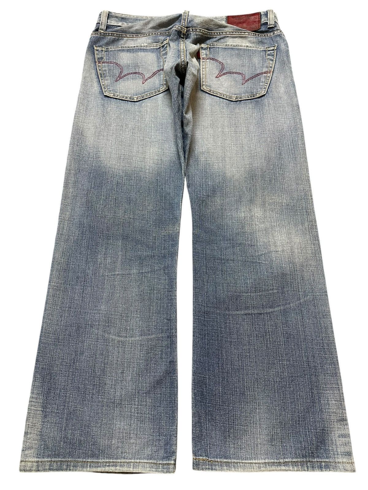 Edwin Vintage Edwin 503 Blue Trip Faded Wash Style Baggy Jeans Size US 35 - 2 Thumbnail