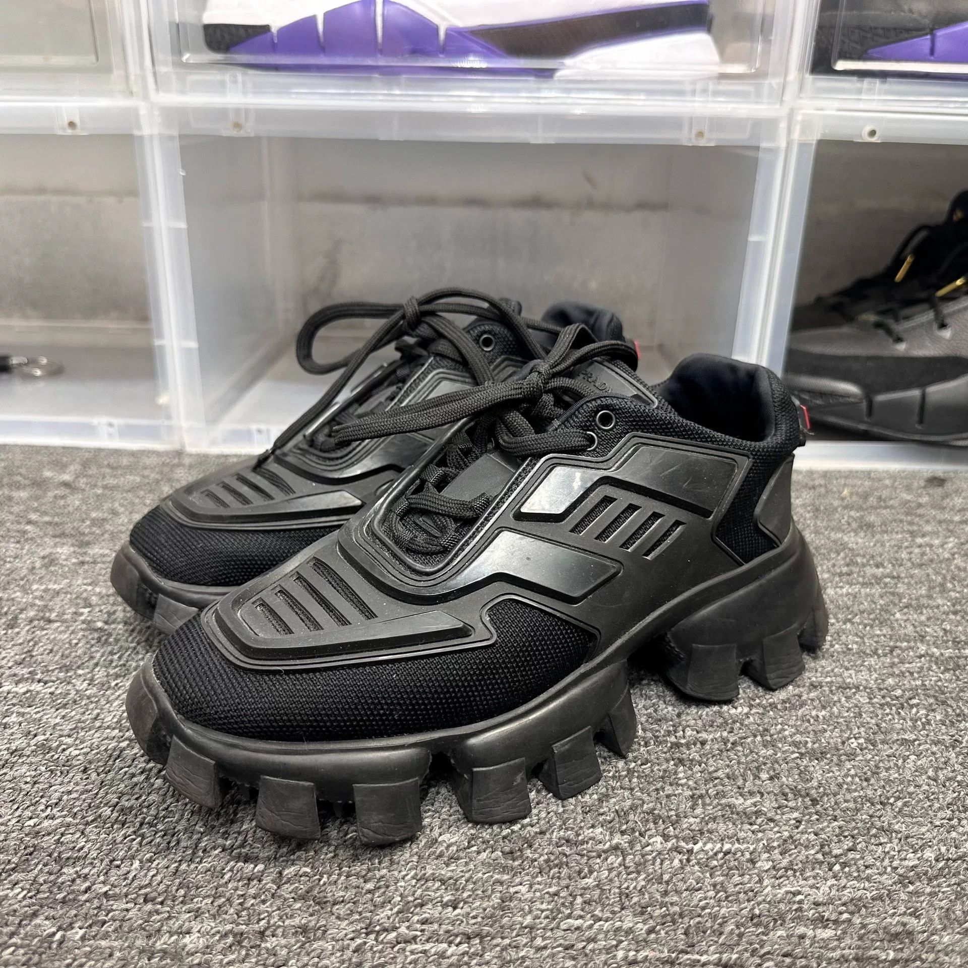 Prada Prada Black Lowtop Sneakers us_7 Women Size US 7 / IT 37 - 1 Thumbnail