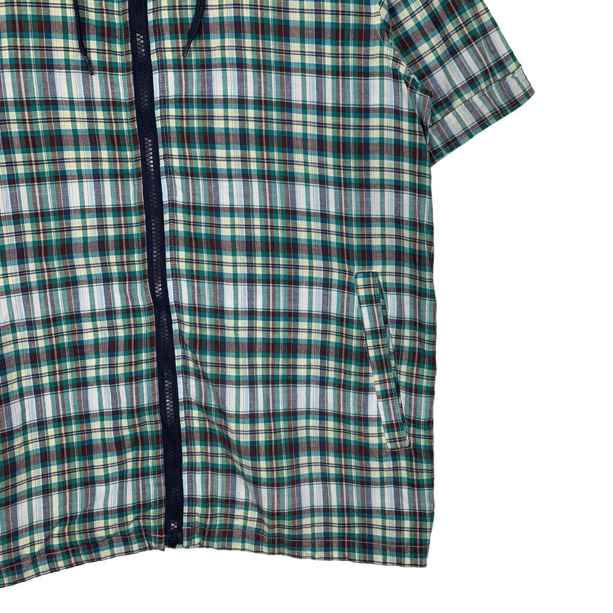 Converse CONVERSE GREEN CHECKED SHORT SLEEVE HOODIES JACKET #0196-C10 Size US L / EU 52-54 / 3 - 5 Thumbnail