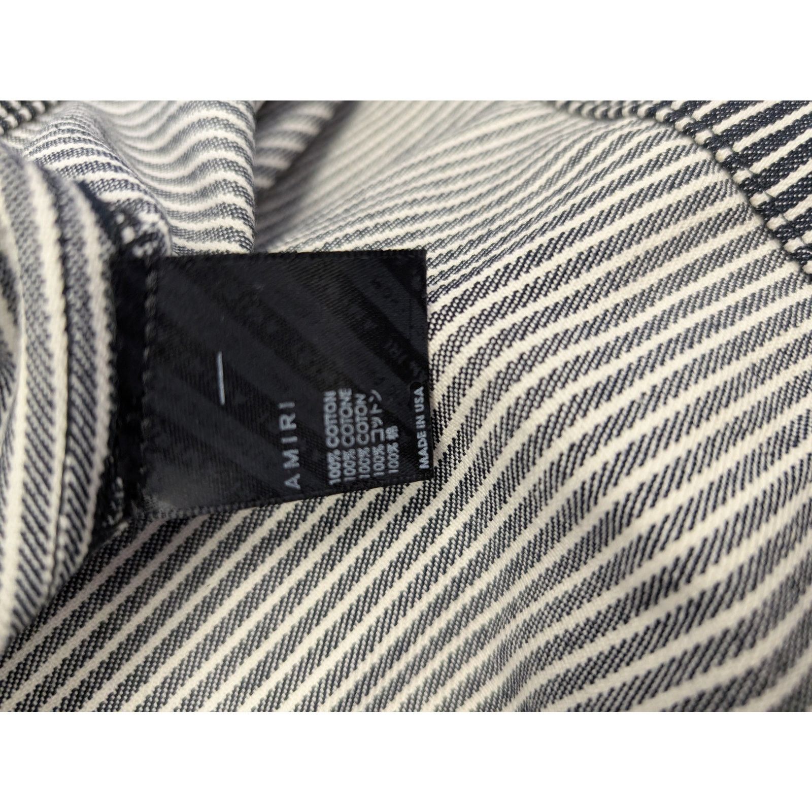 Amiri o1rshd1 Striped Denim Logo Shirt in Black/White Size US M / EU 48-50 / 2 - 13 Thumbnail