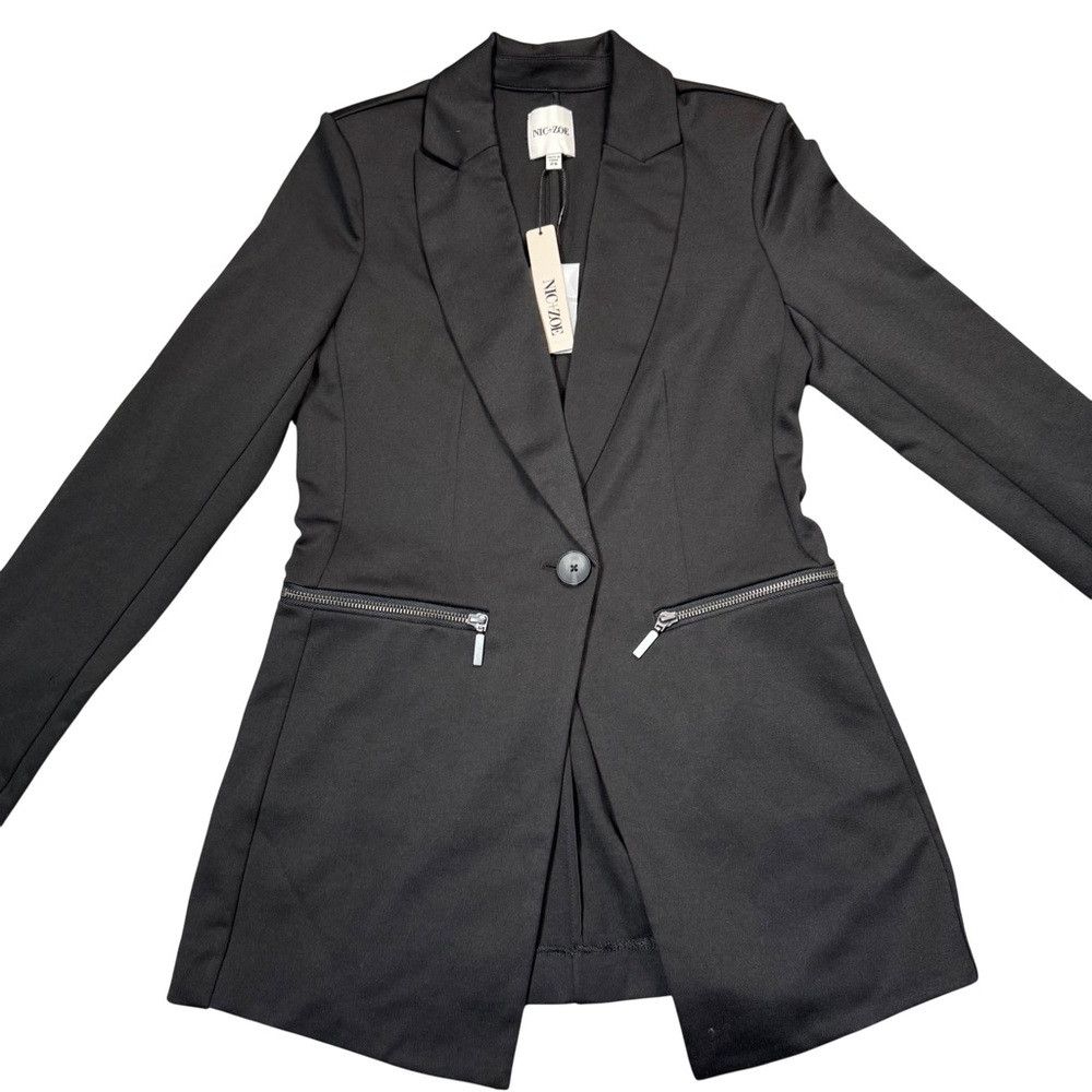 NIC+ZOE NWT New $178 NIC + ZOE Ponte Black Blazer Size XS Size XS / US 0-2 / IT 36-38 - 3 Thumbnail