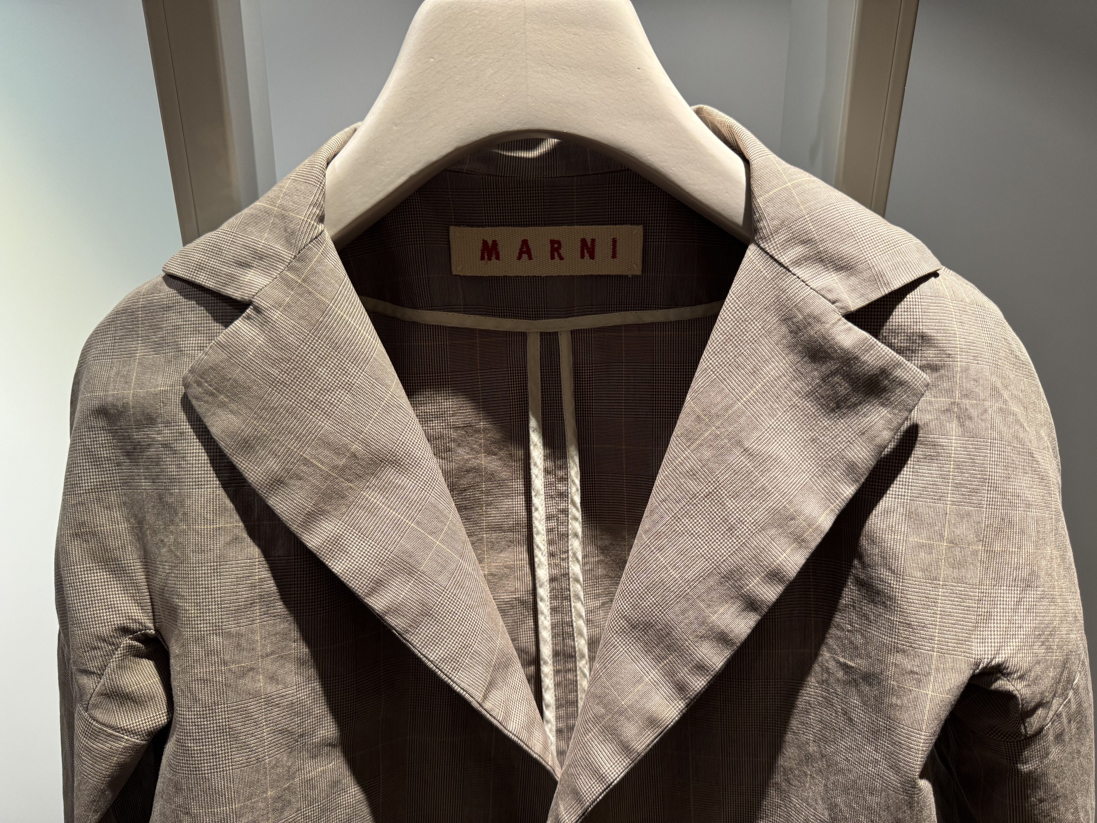 Marni Marni Glen Check Cotton Coat (Beige, Size 38) Size XS / US 0-2 / IT 36-38 - 2 Thumbnail