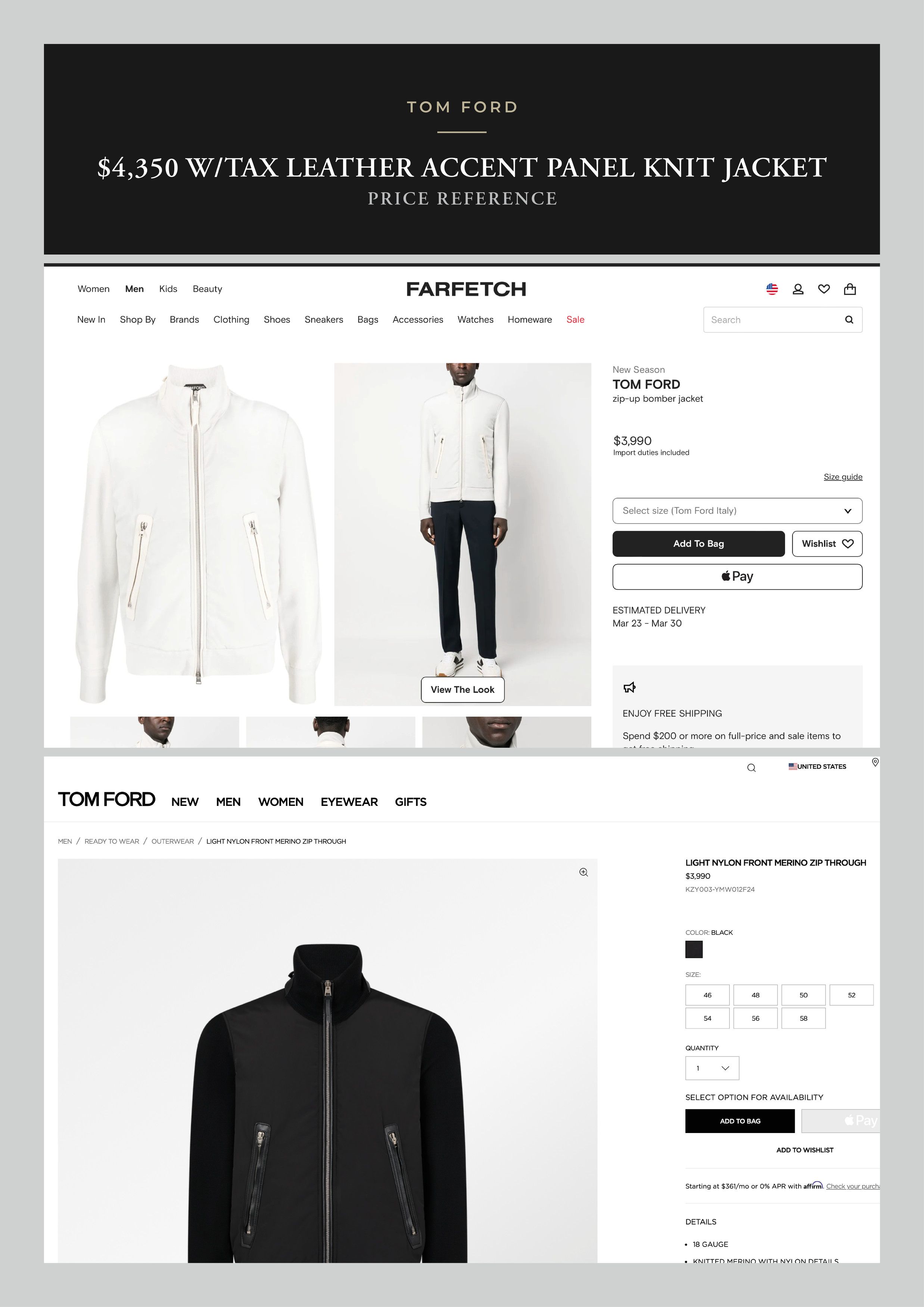 Tom Ford Best Dressed Rare $4,350 w/tax TOM FORD Panel Knit Jacket Size US M / EU 48-50 / 2 - 8 Thumbnail