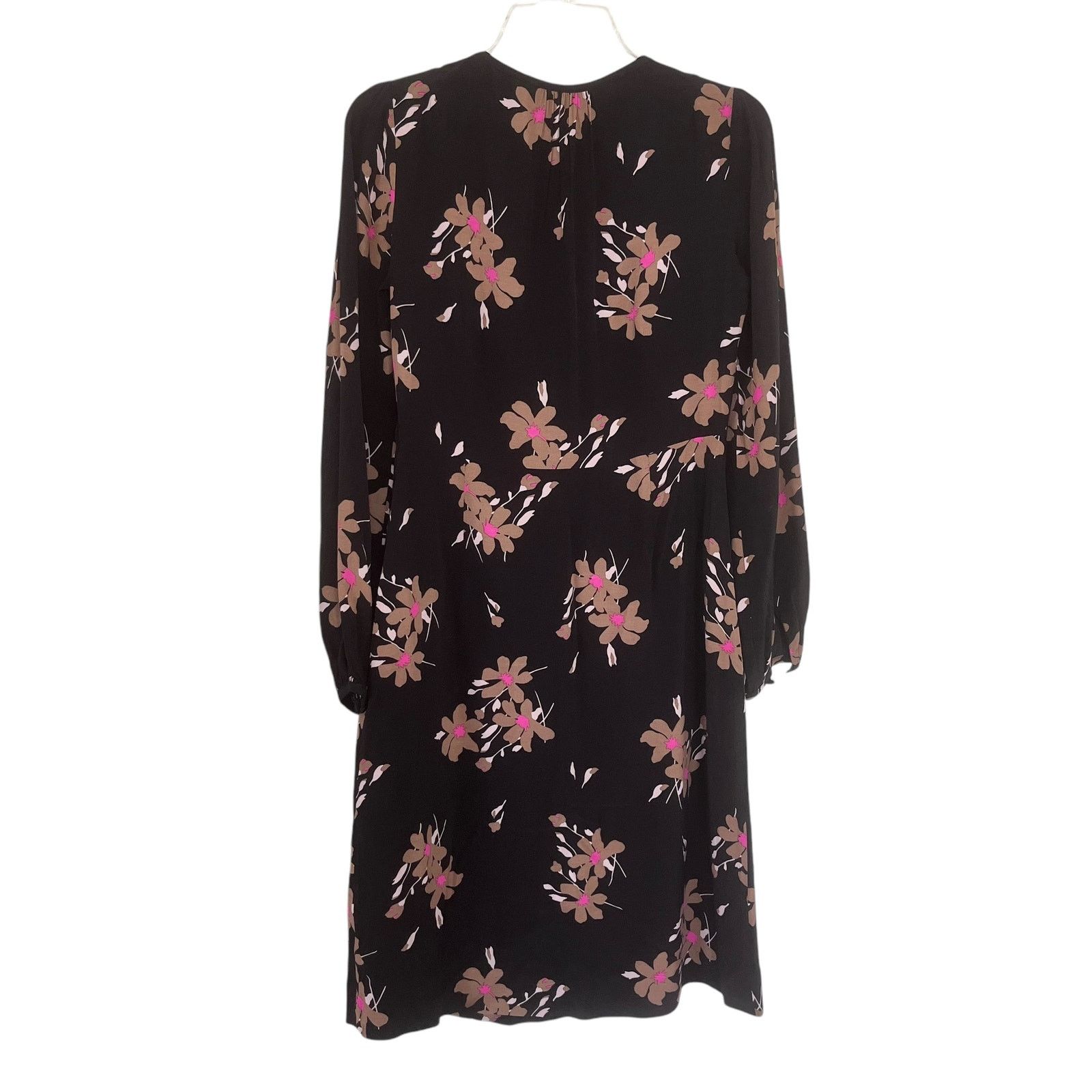 Boden Boden Mara Black Floral Print Shift Knee Length Dress Size M / US 6-8 / IT 42-44 - 4 Thumbnail
