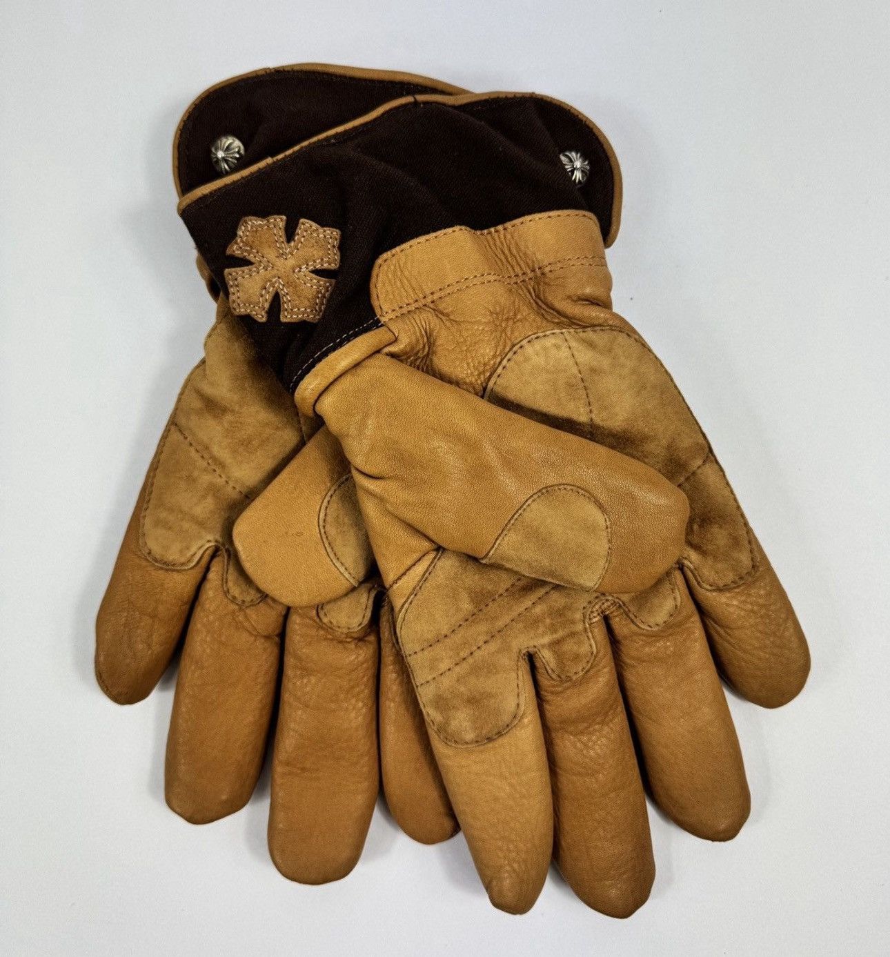Chrome Hearts LEATHER CROSS PATCH GLOVES (RARE) L Size ONE SIZE - 2 Thumbnail