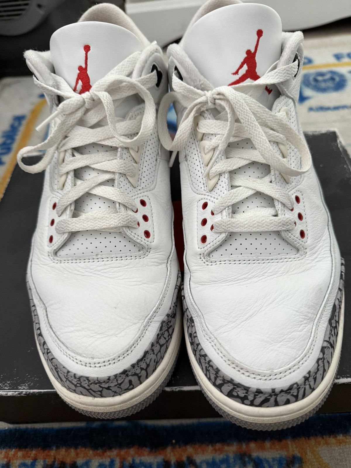 Nike Nike Air Jordan 3 White Cement Size US 12 / EU 45 - 3 Thumbnail