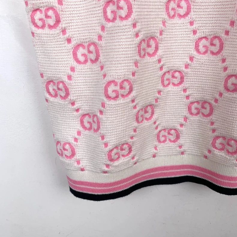 Gucci Gucci 24 new pink and white color matching round-neck cotto Size US XS / EU 42 / 0 - 4 Thumbnail