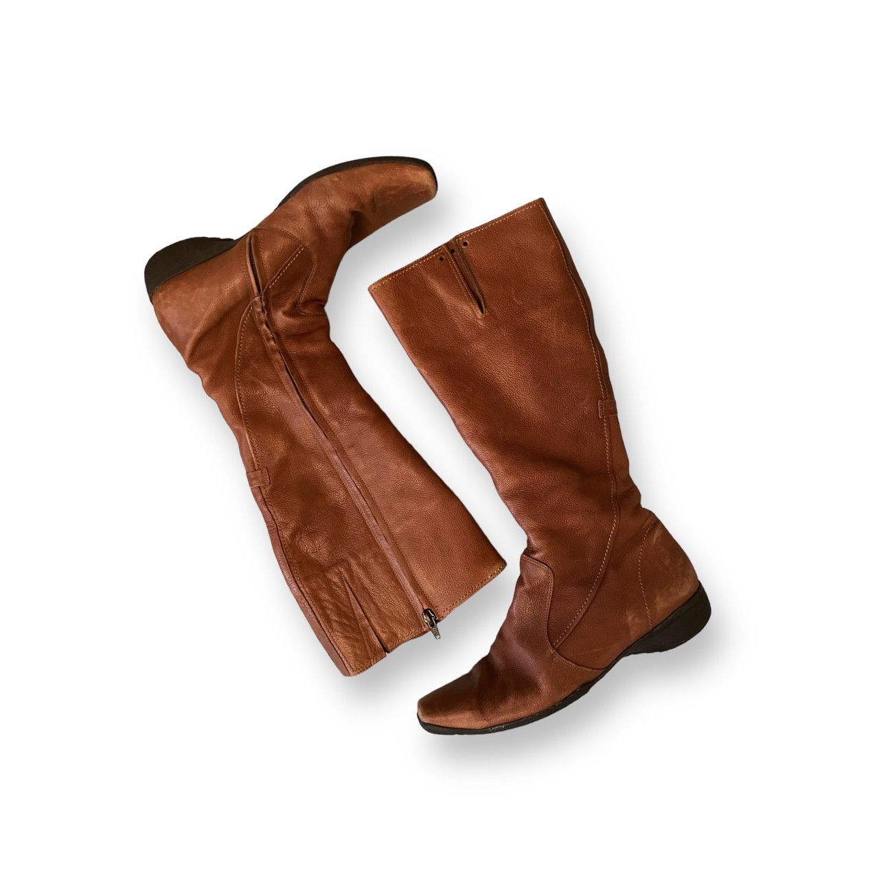 image of Avant Garde Vintage Futuristic 90's Brown Mostro Knee High Shoes By Högl, Women's