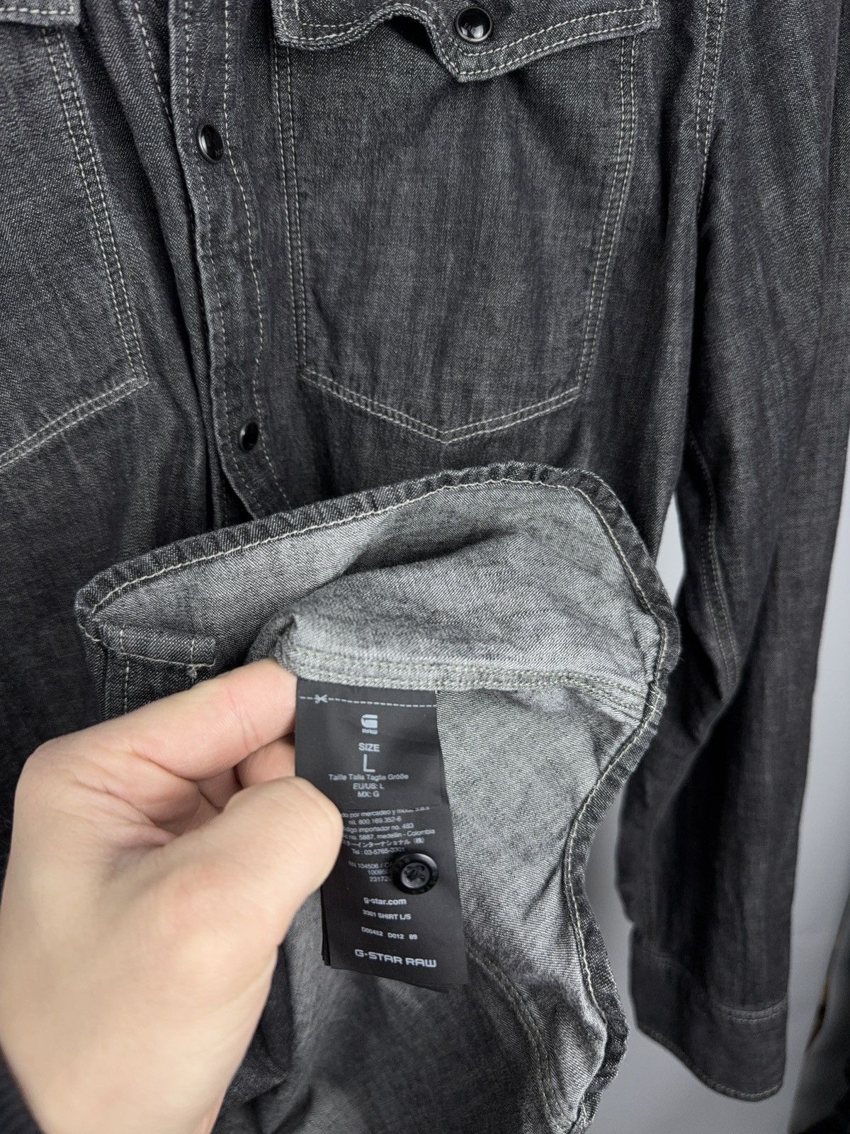 G-Star 00s Y2K G-Star RAW Denim Western Shirt Snap Button Grey Size US L / EU 52-54 / 3 - 9 Thumbnail