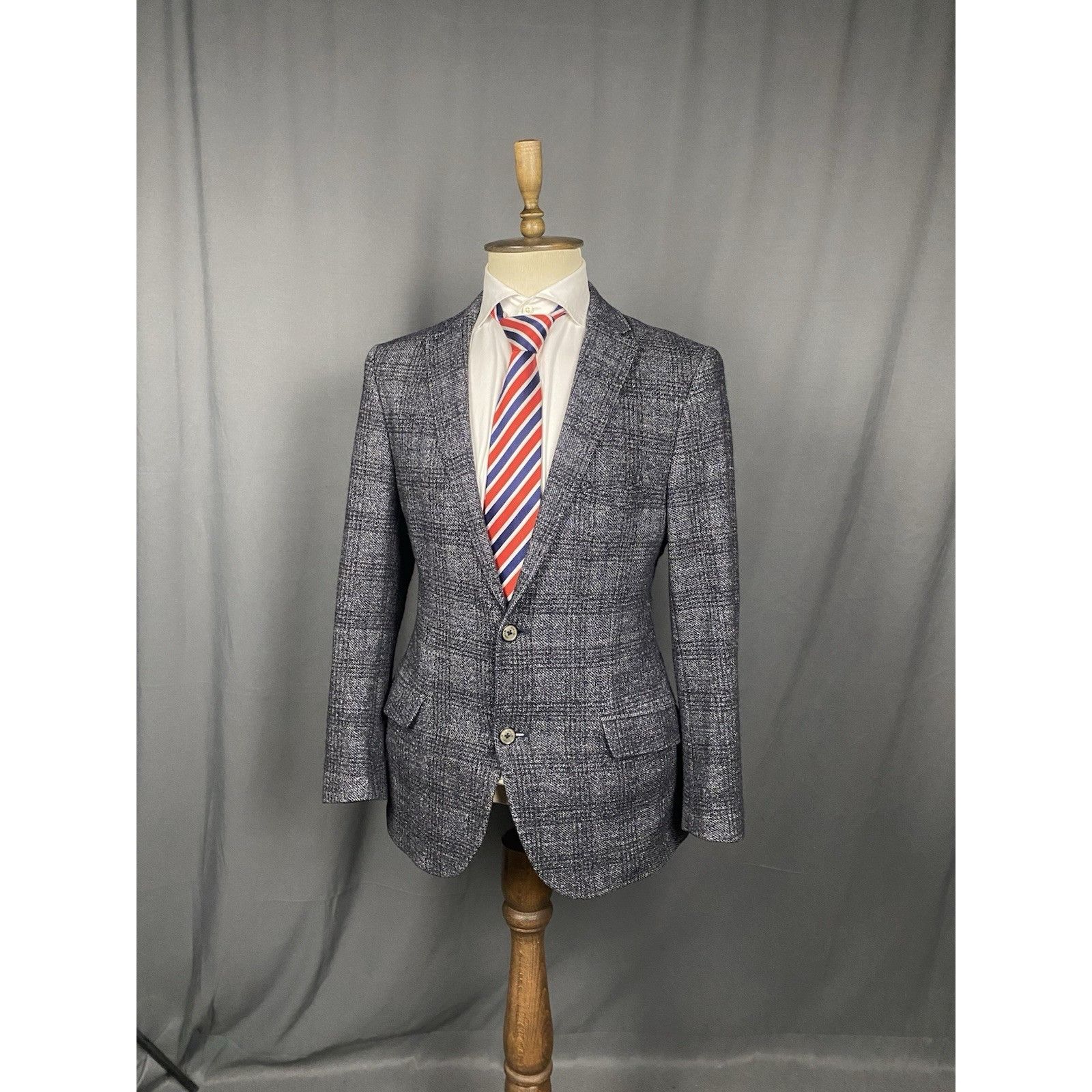 Etro Etro New Jersey Men's Gray Alpaca Wool Checked Blazer Jacket Size 44R - 4 Thumbnail