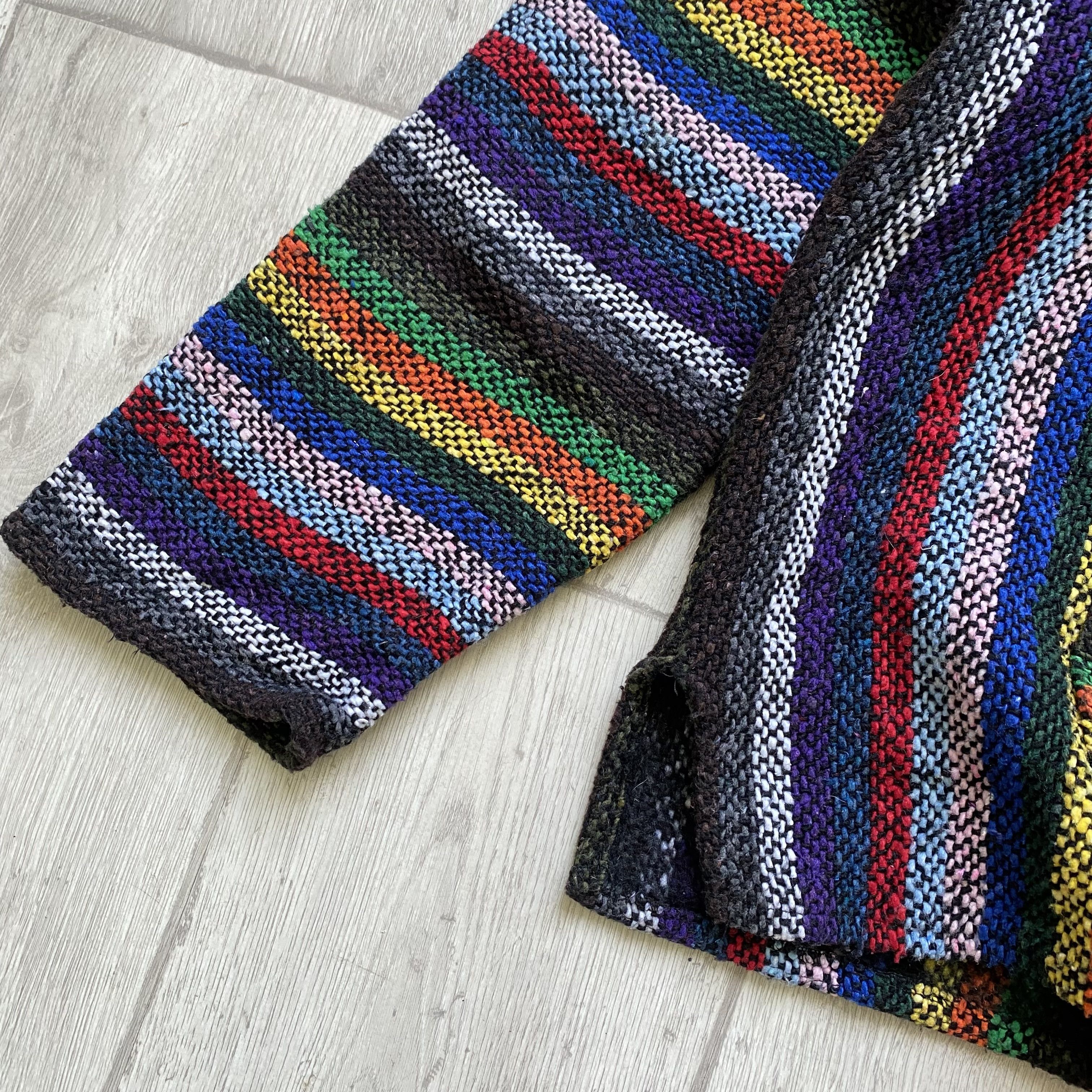 Japanese Brand Vintage 90s Baja Hoodie Drug Rug Knit Sweater Made in Mexico Size US M / EU 48-50 / 2 - 4 Thumbnail