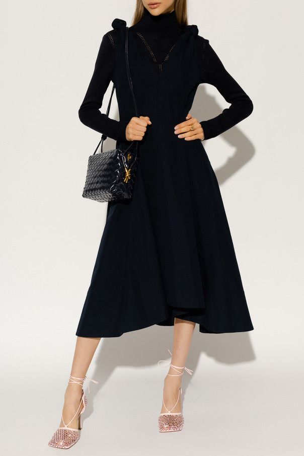 Bottega Veneta o1n1vont1224 Dress Compact Cotton Canvas Abyss in Navy Blue Size S / US 4 / IT 40 - 2 Thumbnail