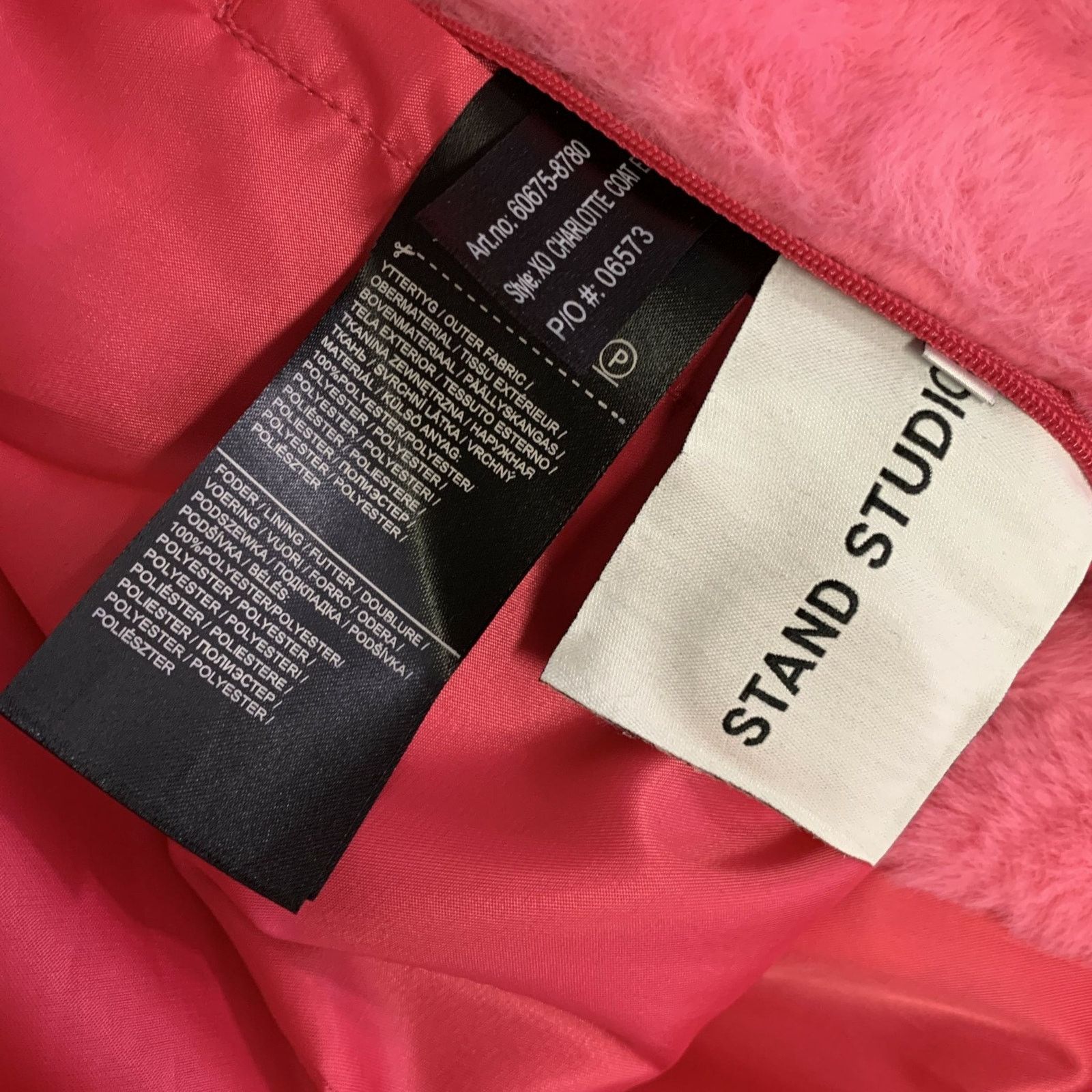 STAND STUDIO STAND STUDIO Size M Pink Faux Fur Belted Coat Size M / US 6-8 / IT 42-44 - 8 Thumbnail