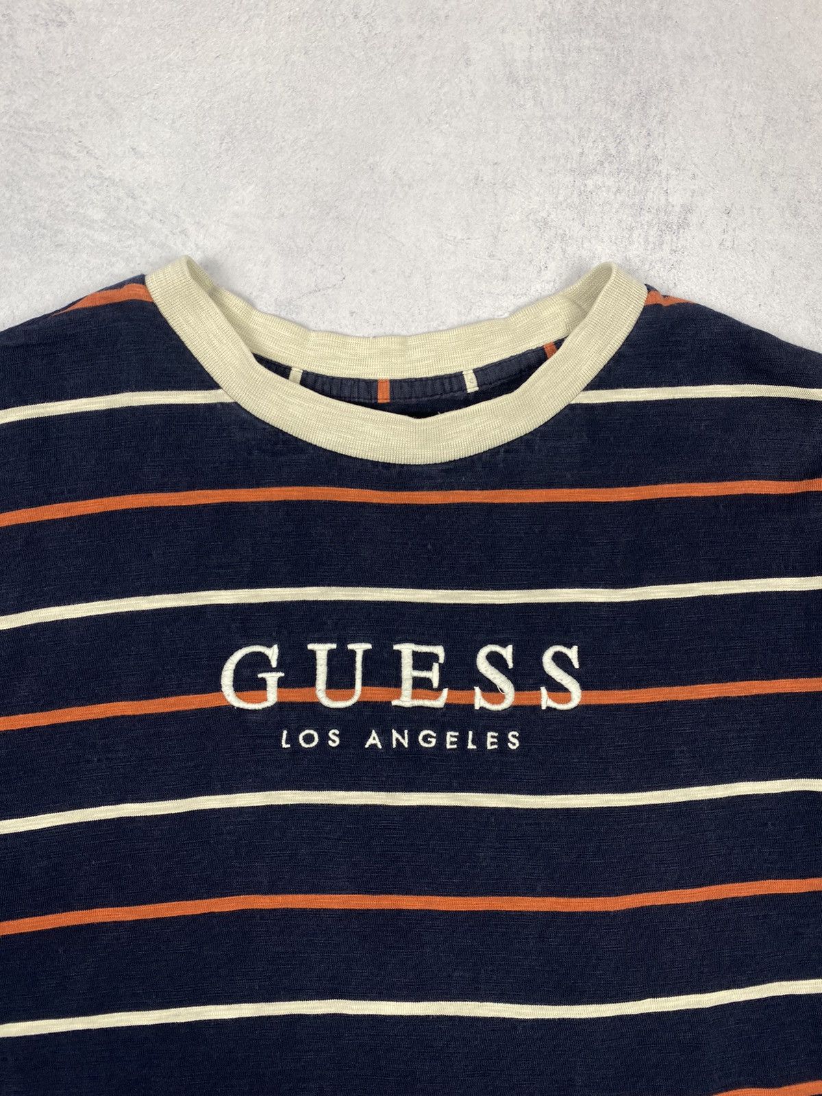 Guess × Vintage Vintage Guess Los Angeles Striped USA Asap Rocky Tee y2k Size US S / EU 44-46 / 1 - 5 Thumbnail