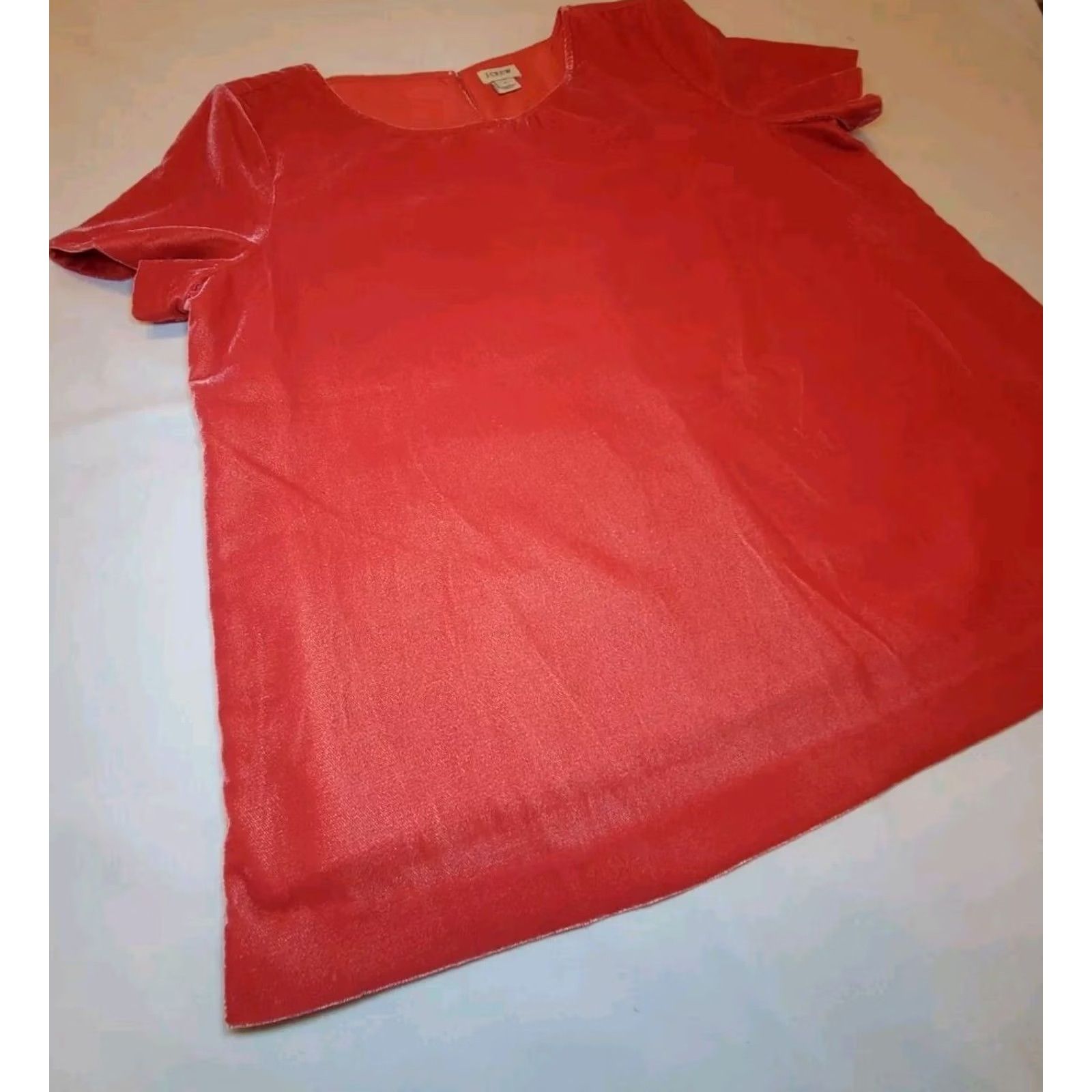J.Crew J.CREW Womens Velvet Short Sleeve Lined Orange/Pink Boxy Button Closure M Size 32" / US 10 / IT 46 - 3 Thumbnail