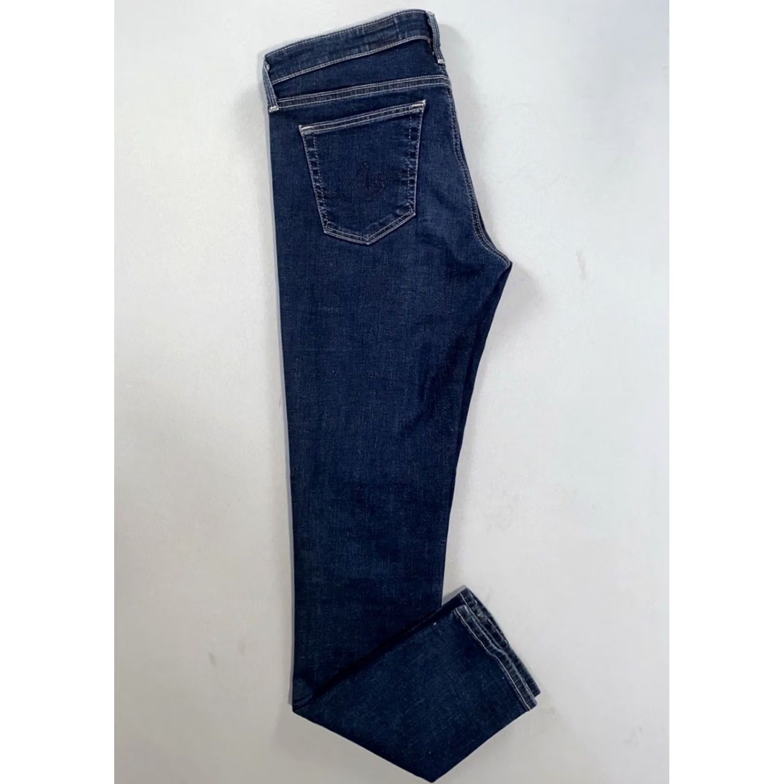 AG The Stilt Cigarette Leg Lightweight Stretch Denim Jeans Women 28R Blue Medium 5-Pocket AG Adriano Goldschmied Jeans