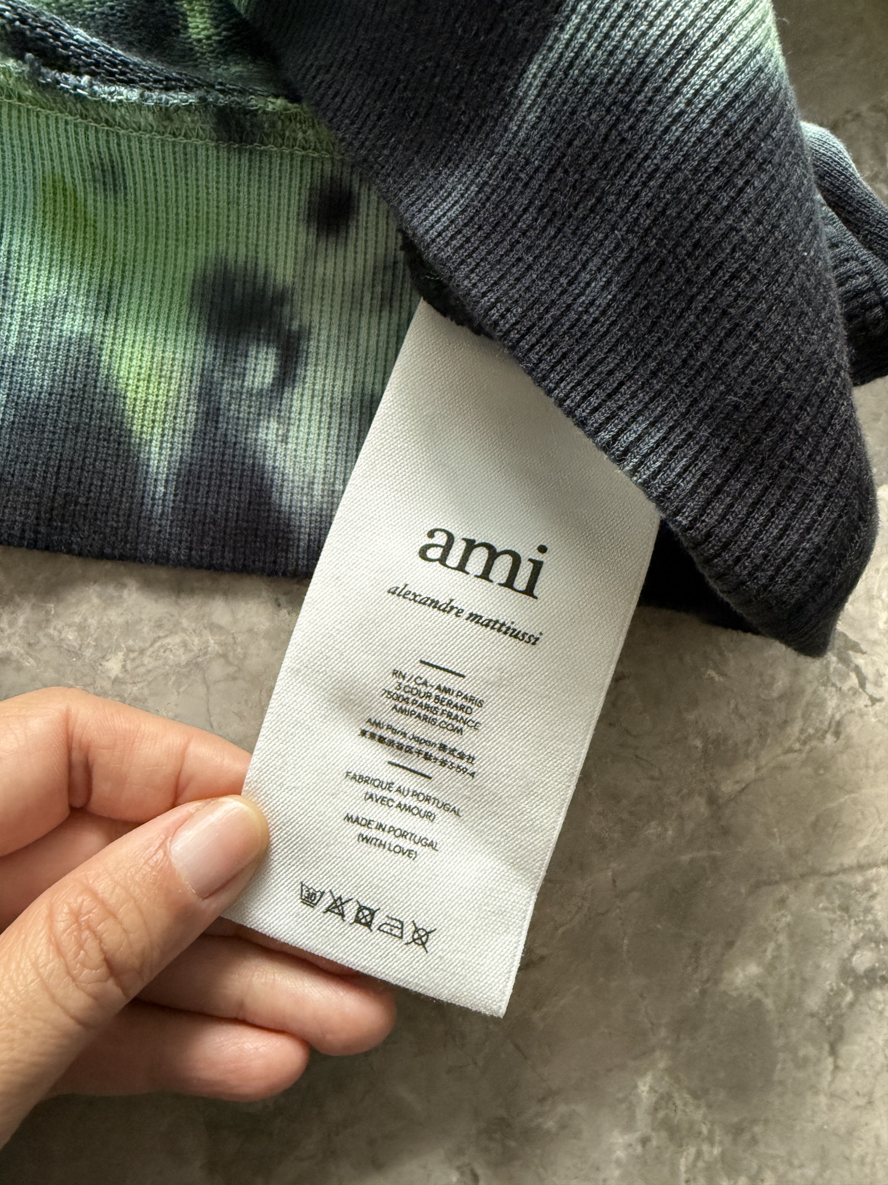 AMI USD410 AMI PARIS GREEN TIE-DYE COTTON HOODIE Size M / US 6-8 / IT 42-44 - 5 Thumbnail
