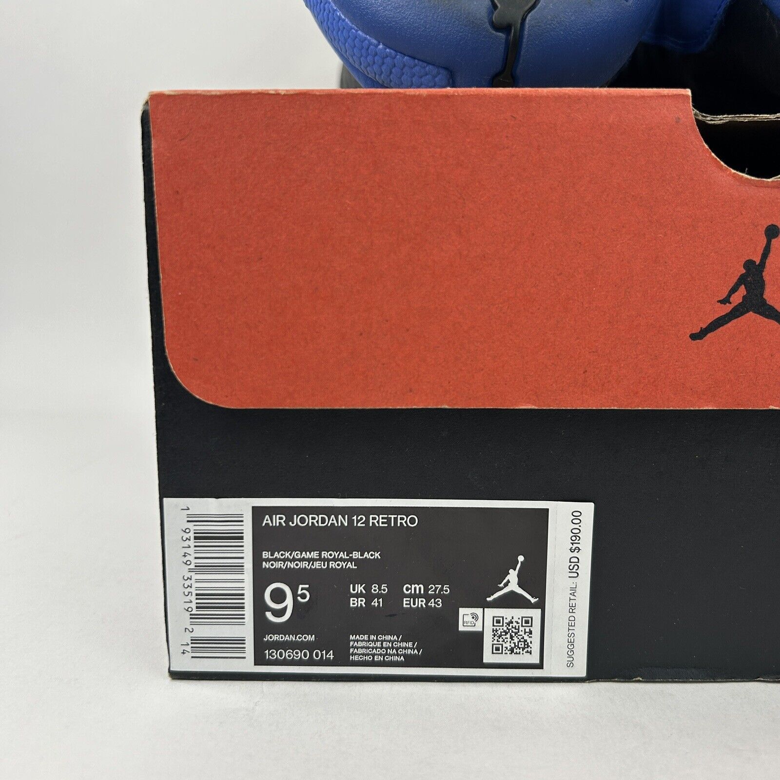 Nike Nike Air Jordan 12 Retro “Black Game Royal” 2024 Size US 9.5 / EU 42-43 - 8 Thumbnail