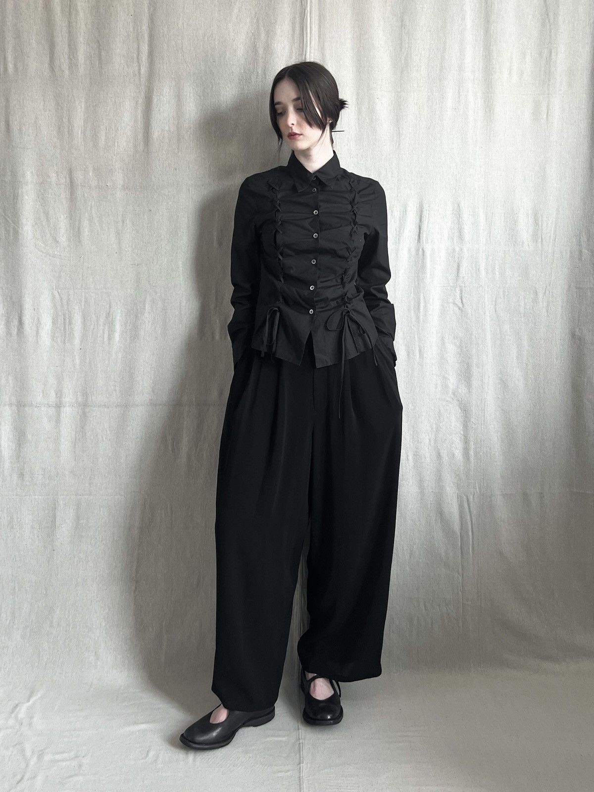 Y's Yohji Yamamoto Y’s Classic Relaxed Pleated Trousers Size 27" / US 4 / IT 40 - 3 Thumbnail