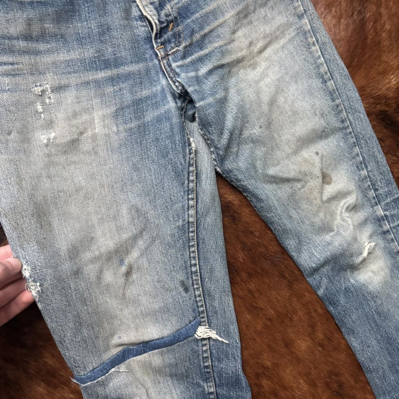 Levi's Vintage 1970s Repaired Bootcut Levis Size US 31 - 3 Thumbnail