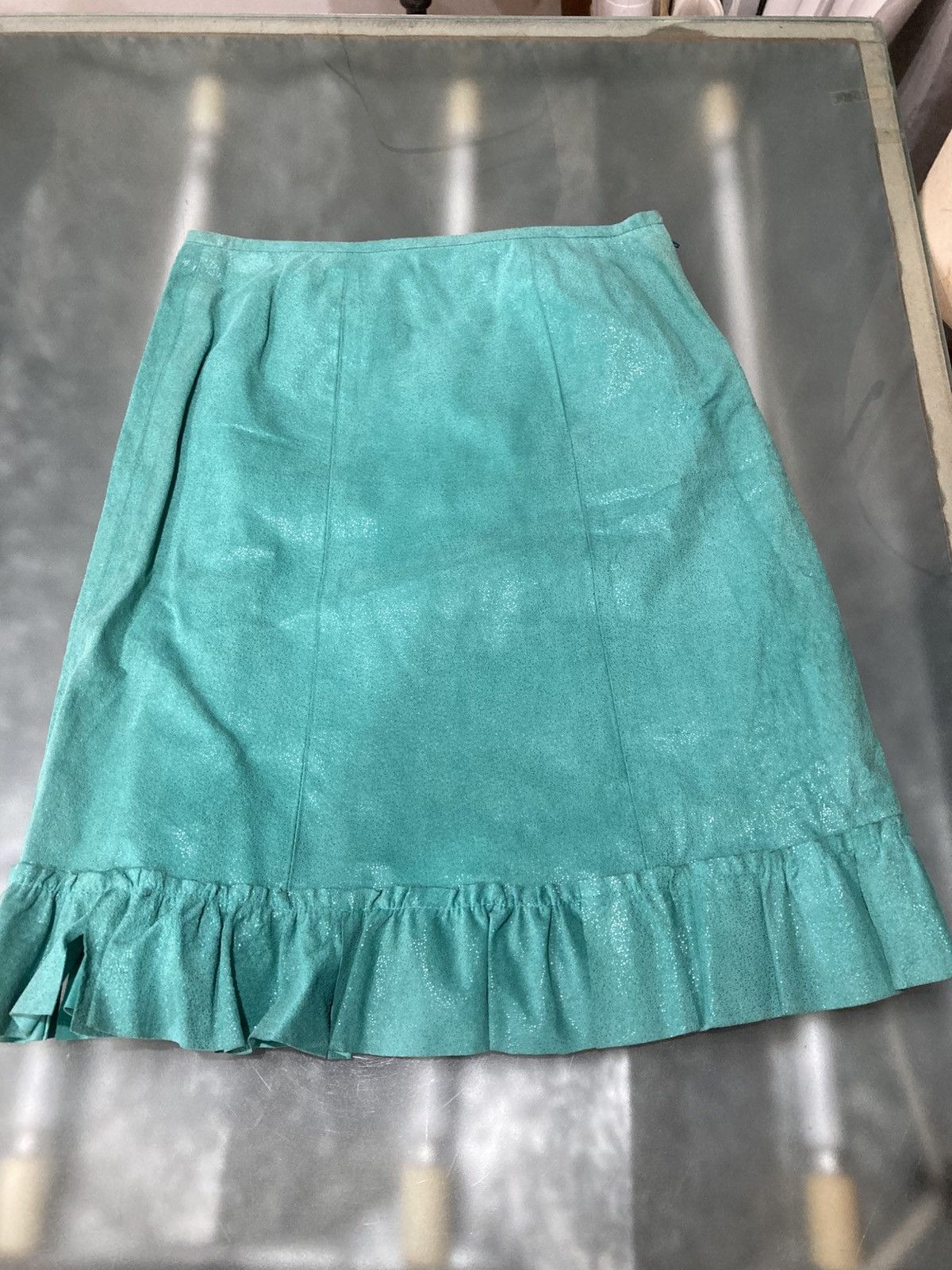 Japanese Brand Japanese Archive Y2K Pig Leather Ruffle Skirt Size 26" / US 2 / IT 38 - 3 Thumbnail