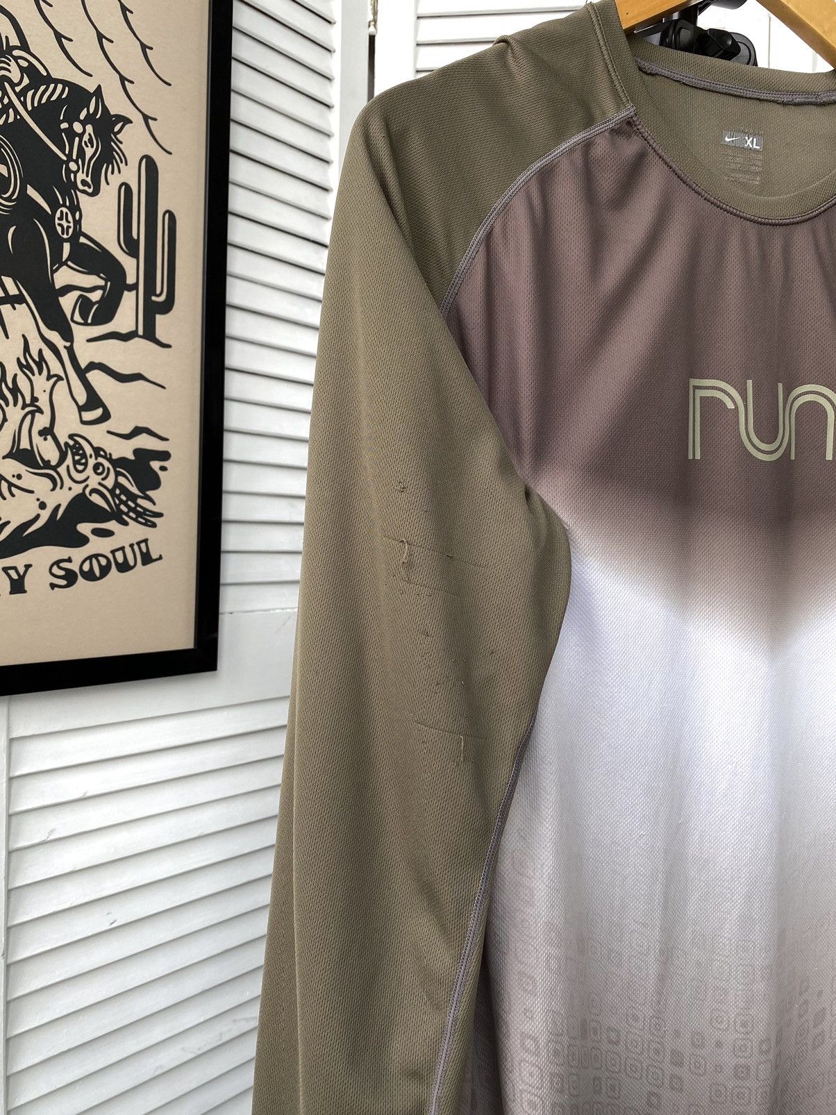 Nike × Vintage Nike Vintage Run Swoosh Travis Scott Long Sleeve Y2K Size US L / EU 52-54 / 3 - 7 Thumbnail
