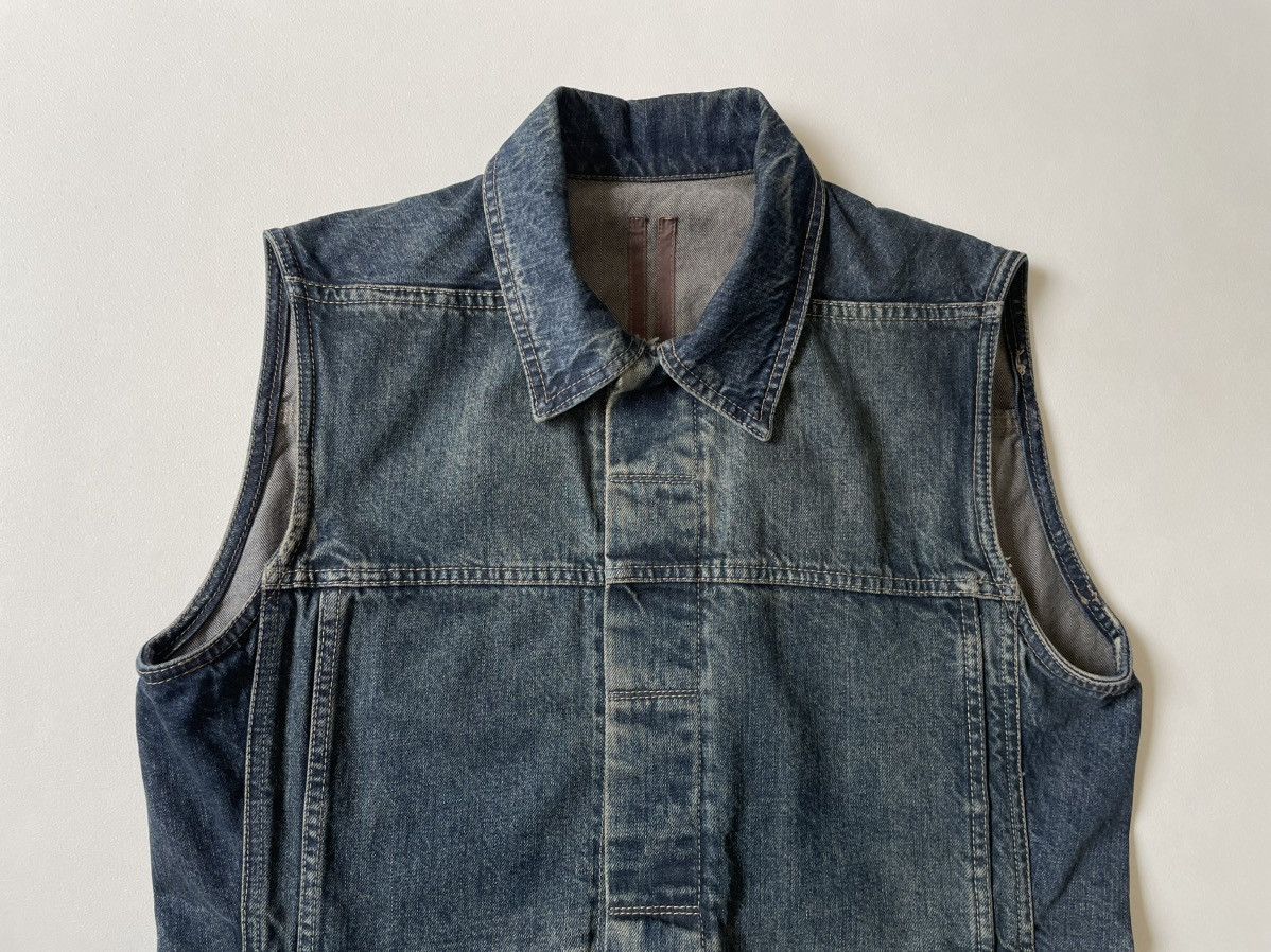 Rick Owens Hustler Blue Washed Denim Trucker Vest Size US L / EU 52-54 / 3 - 2 Thumbnail