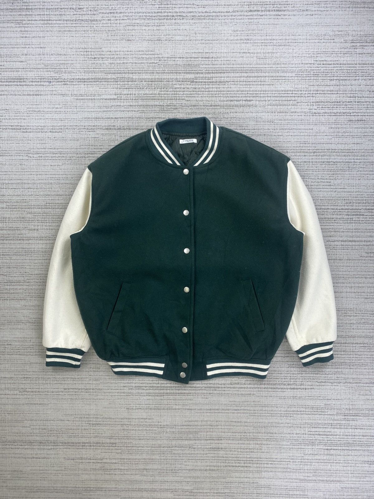 Japanese Brand × Vintage Vintage C.O.R.Z.A Premium Forest Green Button Varsity Jacket Size US L / EU 52-54 / 3 - 1 Thumbnail