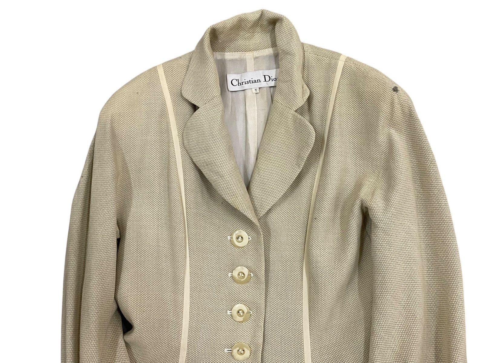 Christian Dior Monsieur Vintage Christian Dior Beige Wool Blazer - Size 7 Size M / US 6-8 / IT 42-44 - 3 Thumbnail
