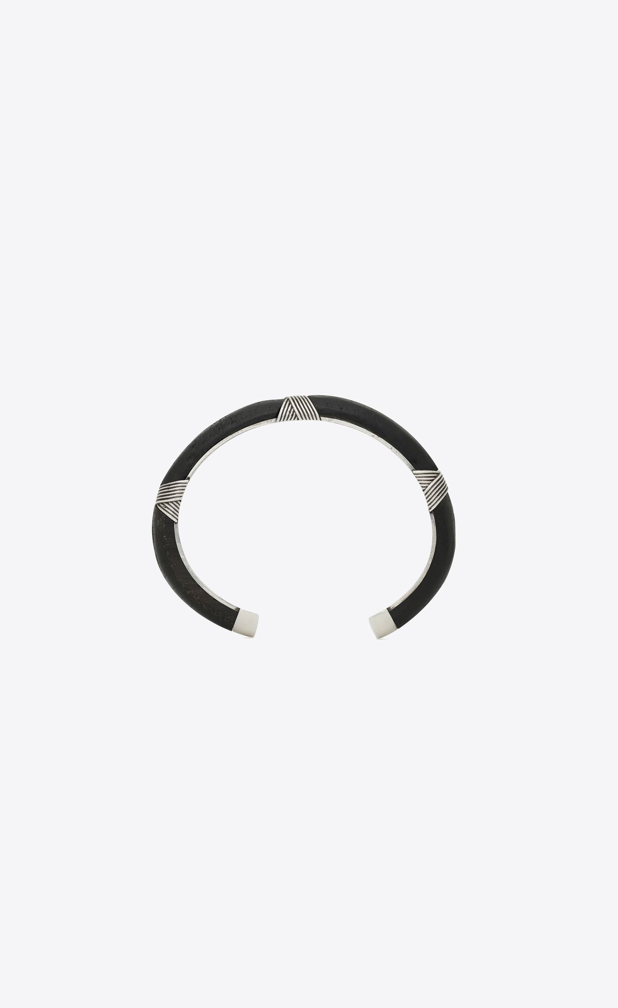 Saint Laurent Paris o1smrcs1224 Size: OS / Vintage Bracelet Metal Wood Silver Size ONE SIZE - 1 Thumbnail