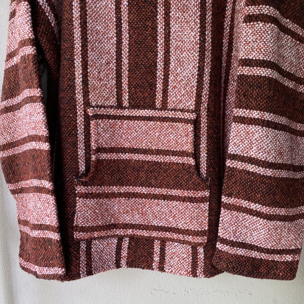Vintage Brown & Pink Striped Baja Hoodie Size US M / EU 48-50 / 2 - 3 Thumbnail