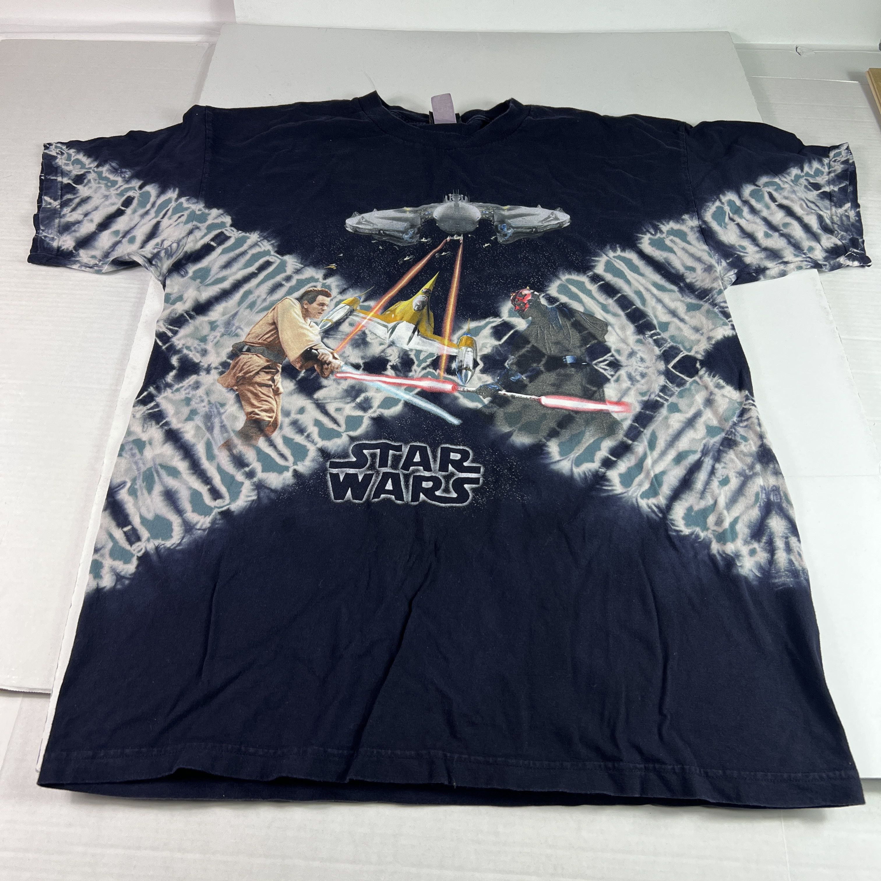 VTG Star Wars Episode 1 Shirt Tie Dye Sith Obi Wan Shirt