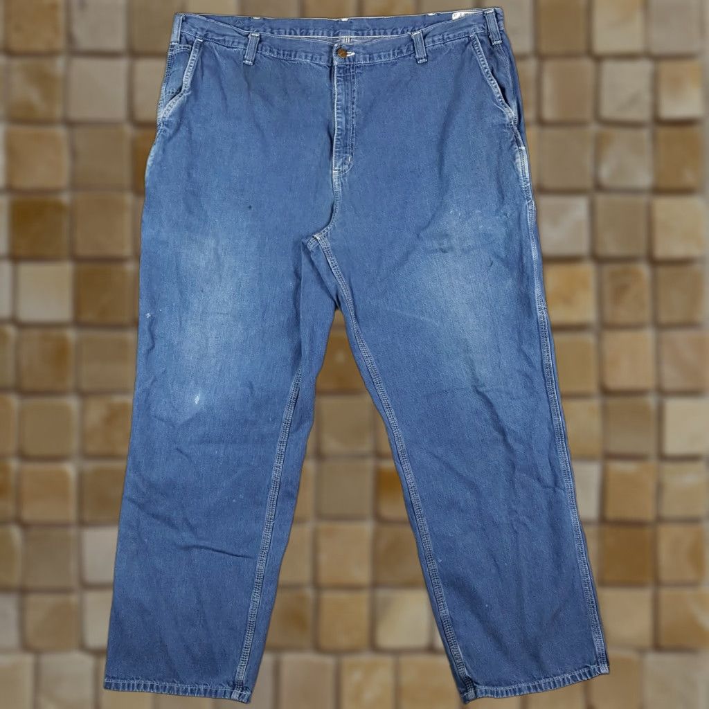 Carhartt VINTAGE Carhartt Blue Denim Jeans Work Pants Men's Big & Tall Size 44x32 Relaxed Fit 90s Grunge Size US 44 / EU 60 - 1 Thumbnail