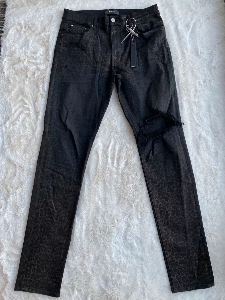 Amiri Amiri Black Panther Print Knee Destroyed Jean Size US 36 / EU 52 - 1 Thumbnail