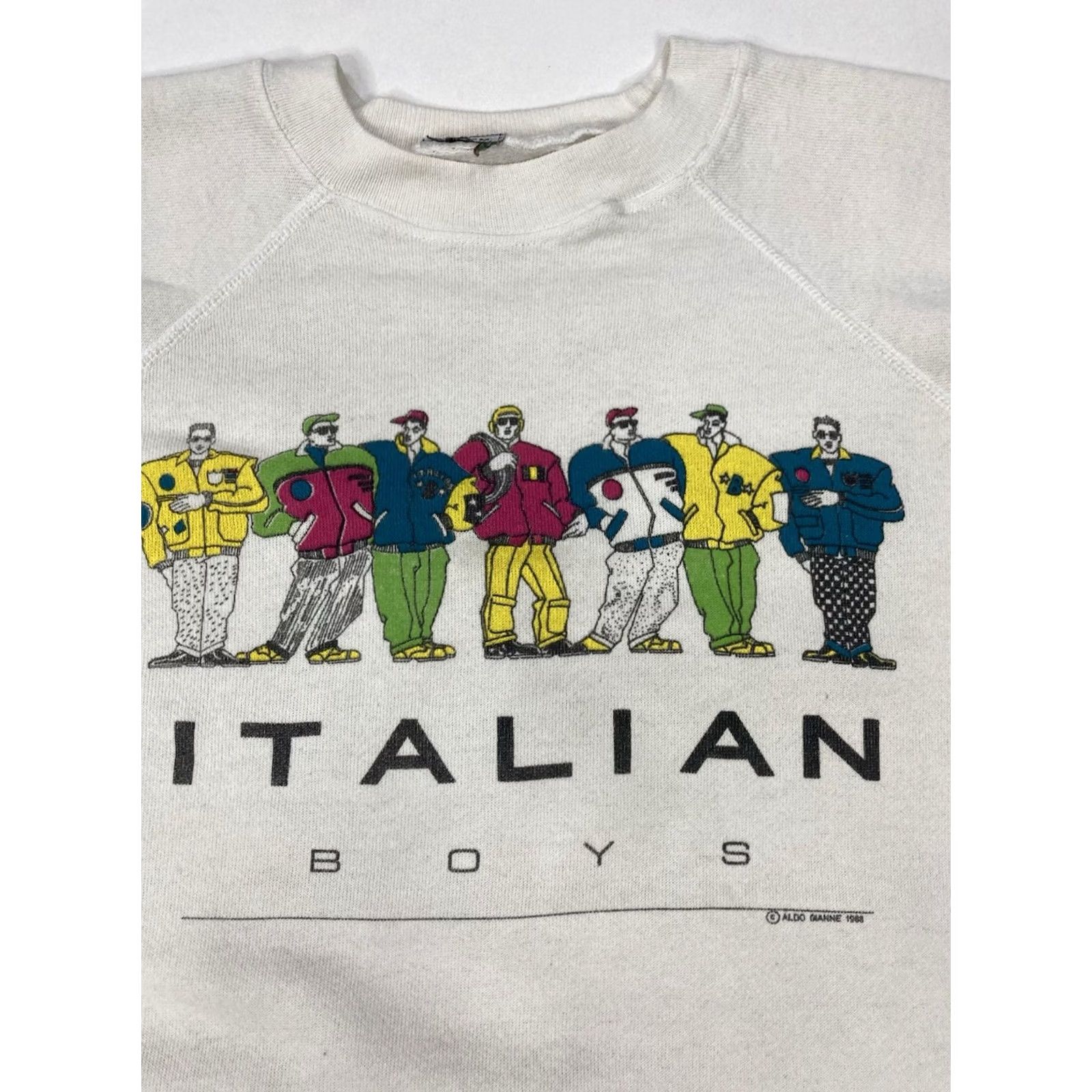 Vintage VINTAGE Italian Boys 1988 Crewneck Sweatshirt Women Small White 80s Size S / US 4 / IT 40 - 2 Thumbnail