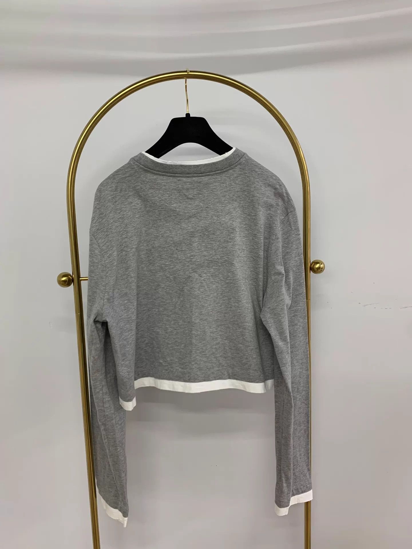 Prada Prada 25FW Gray Color Blocked Long Sleeve T-Shirt XS New Size XS / US 0-2 / IT 36-38 - 3 Thumbnail