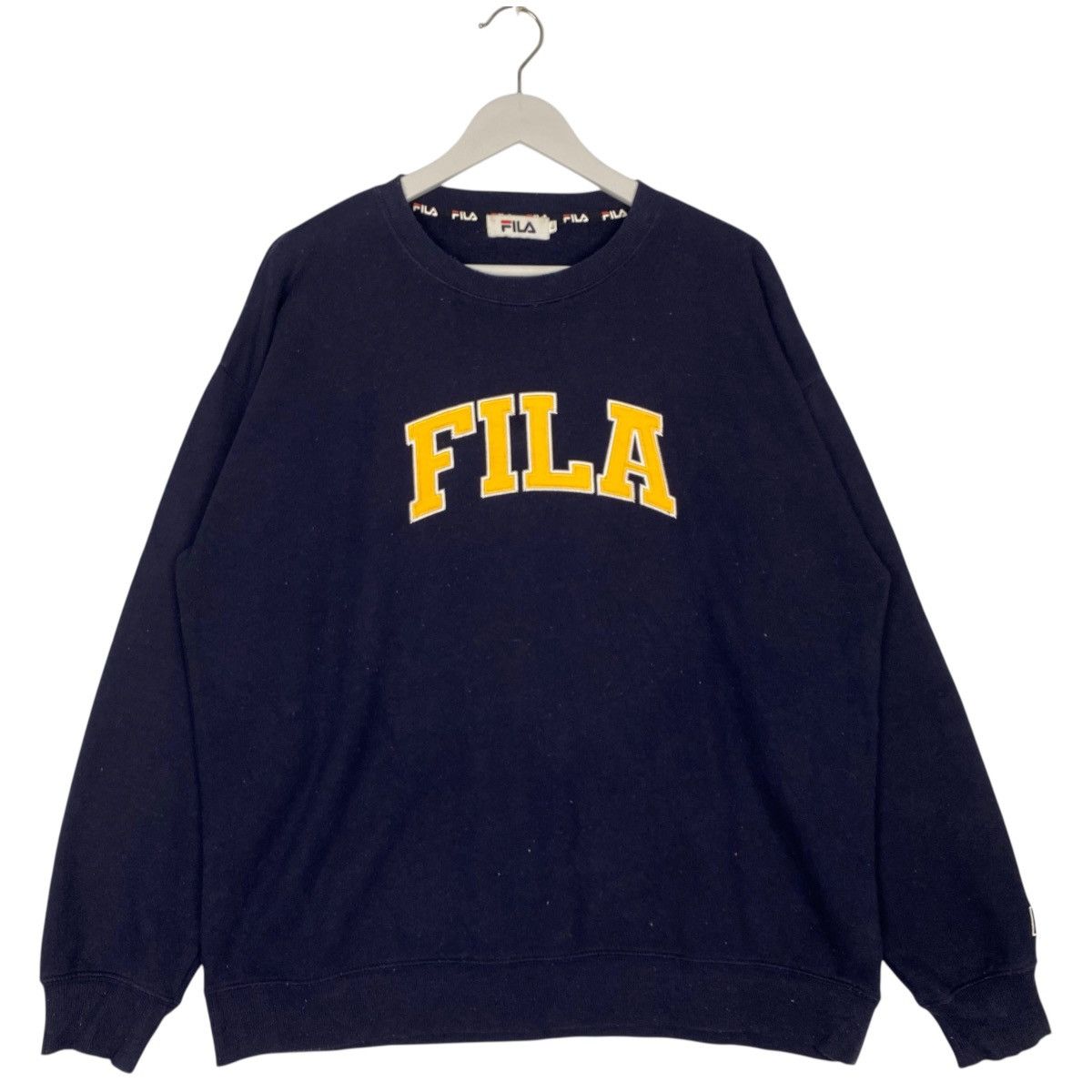 Vintage Vintage Fila Sweatshirt Crewneck Patch Logo NavyBlue Size L Size US L / EU 52-54 / 3 - 1 Thumbnail